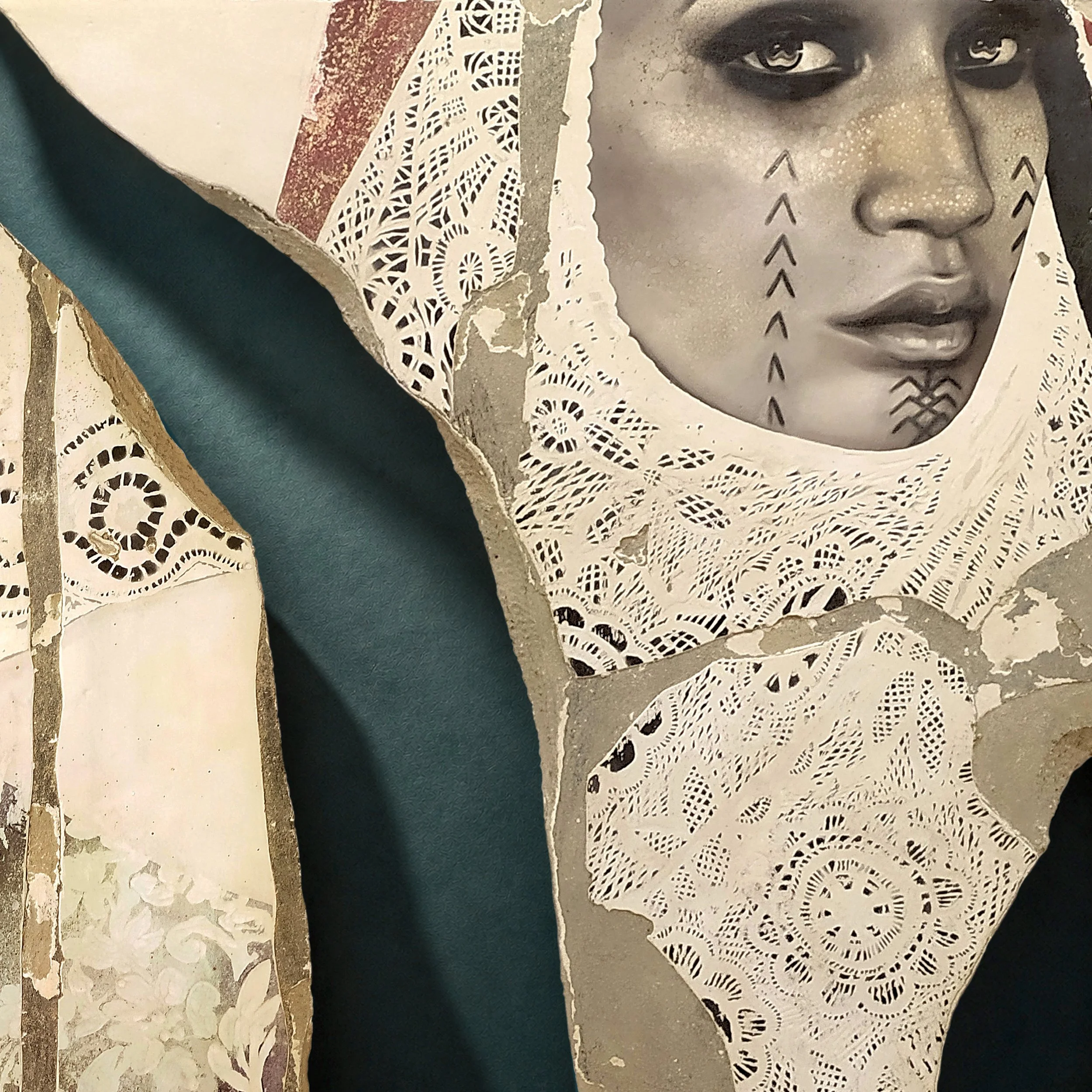 Toni Alfano, Meditterraneo Sacro (08), 2022 - Charcoal/Descialbo/mixed media, 150x126 cm