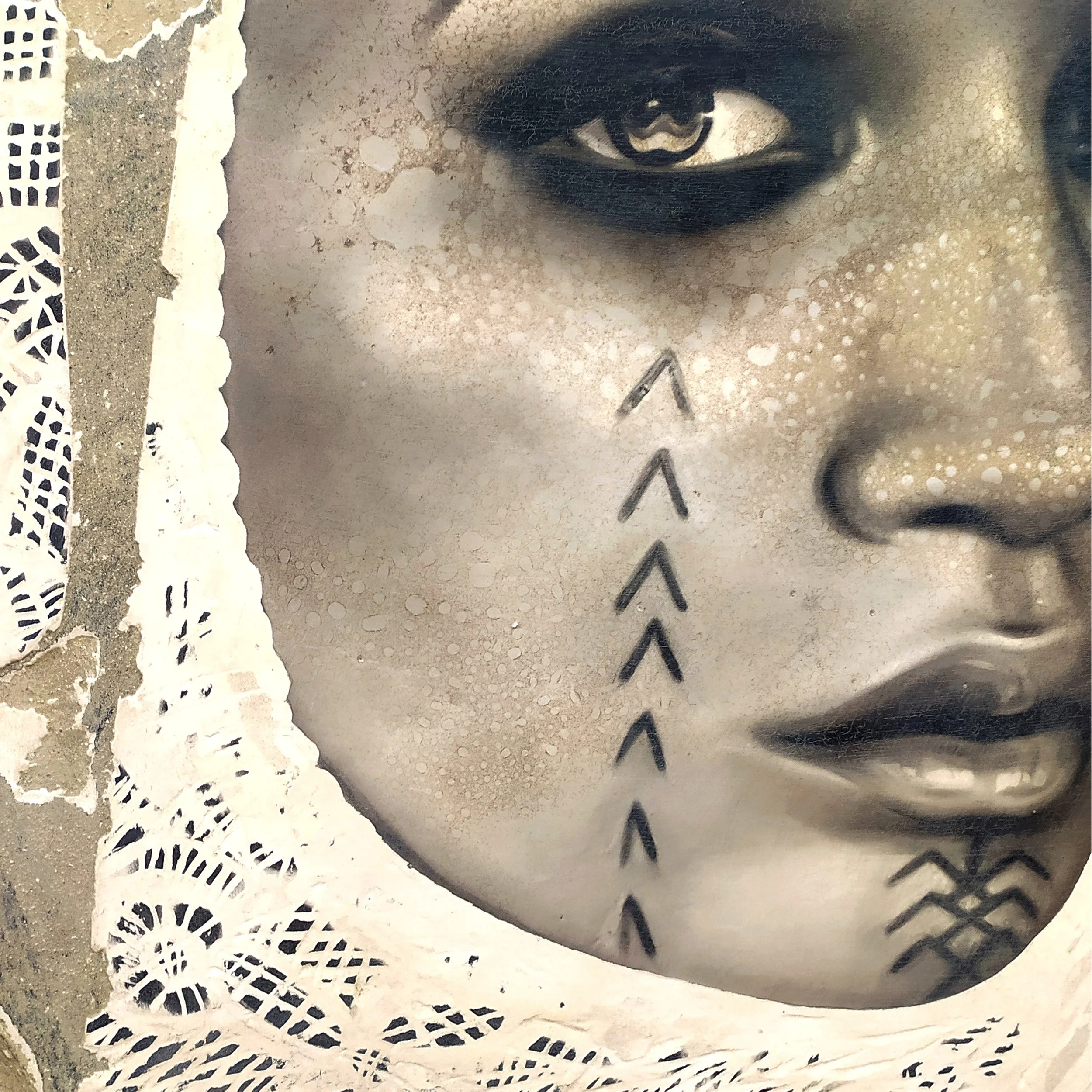 Toni Alfano, Meditterraneo Sacro (08), 2022 - Charcoal/Descialbo/mixed media, detail