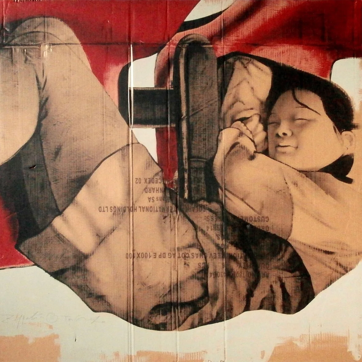 Toni Alfano, Zeppelin, 2006 - Acrylic on cardboard, 100x100 cm