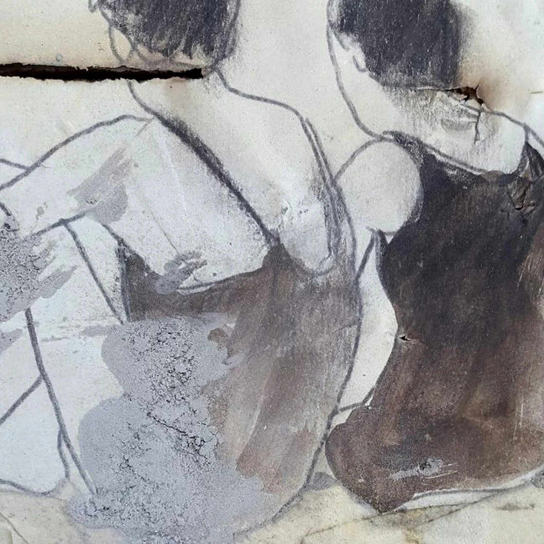 Toni Alfano, Drawing from Sketchbook, 2017 - Pigments on paper and mixed media, detail