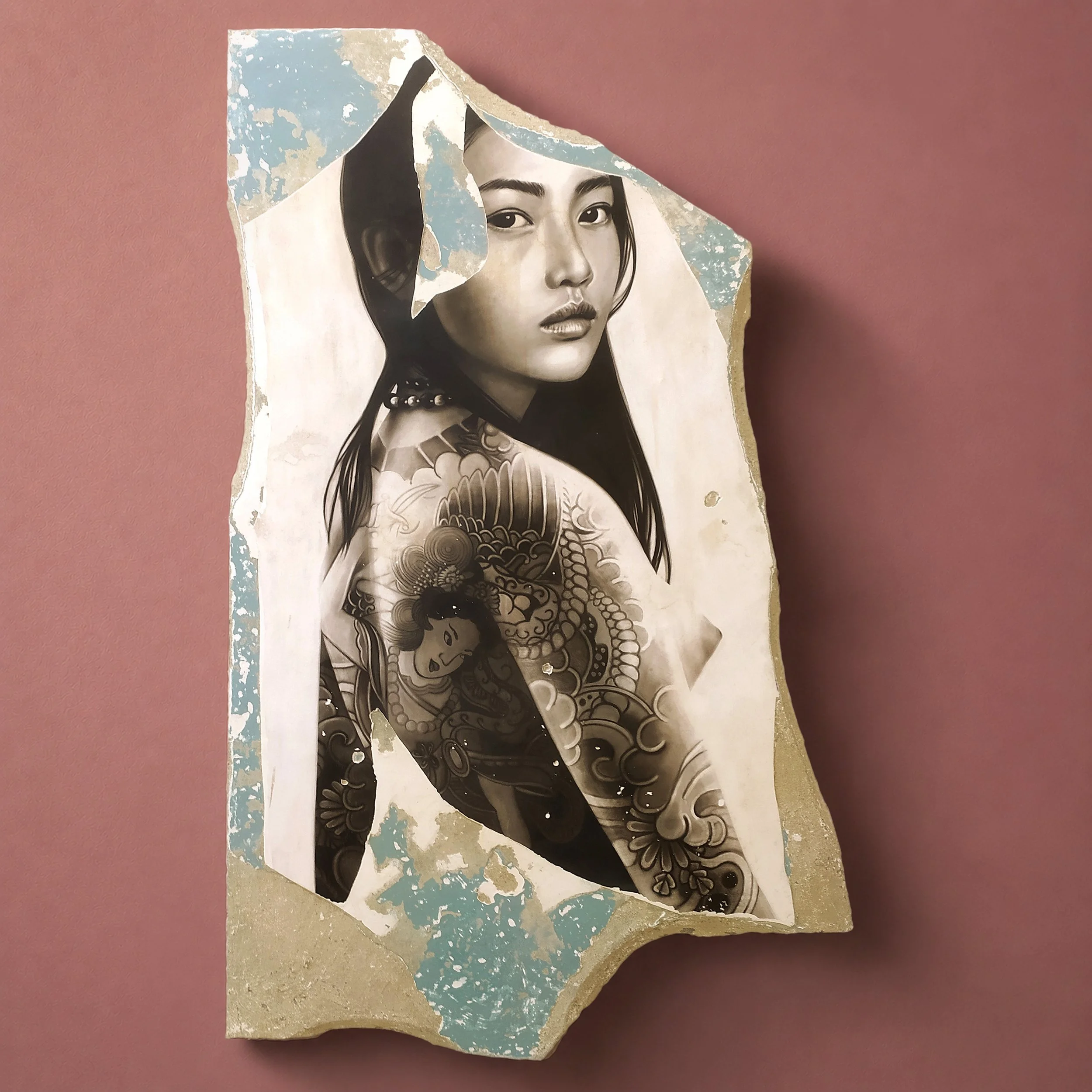 Toni Alfano, Sex Blues (03), 2023 - Charcoal/Descialbo/mixed media, 82x137 cm - (private collection - Milan, IT)