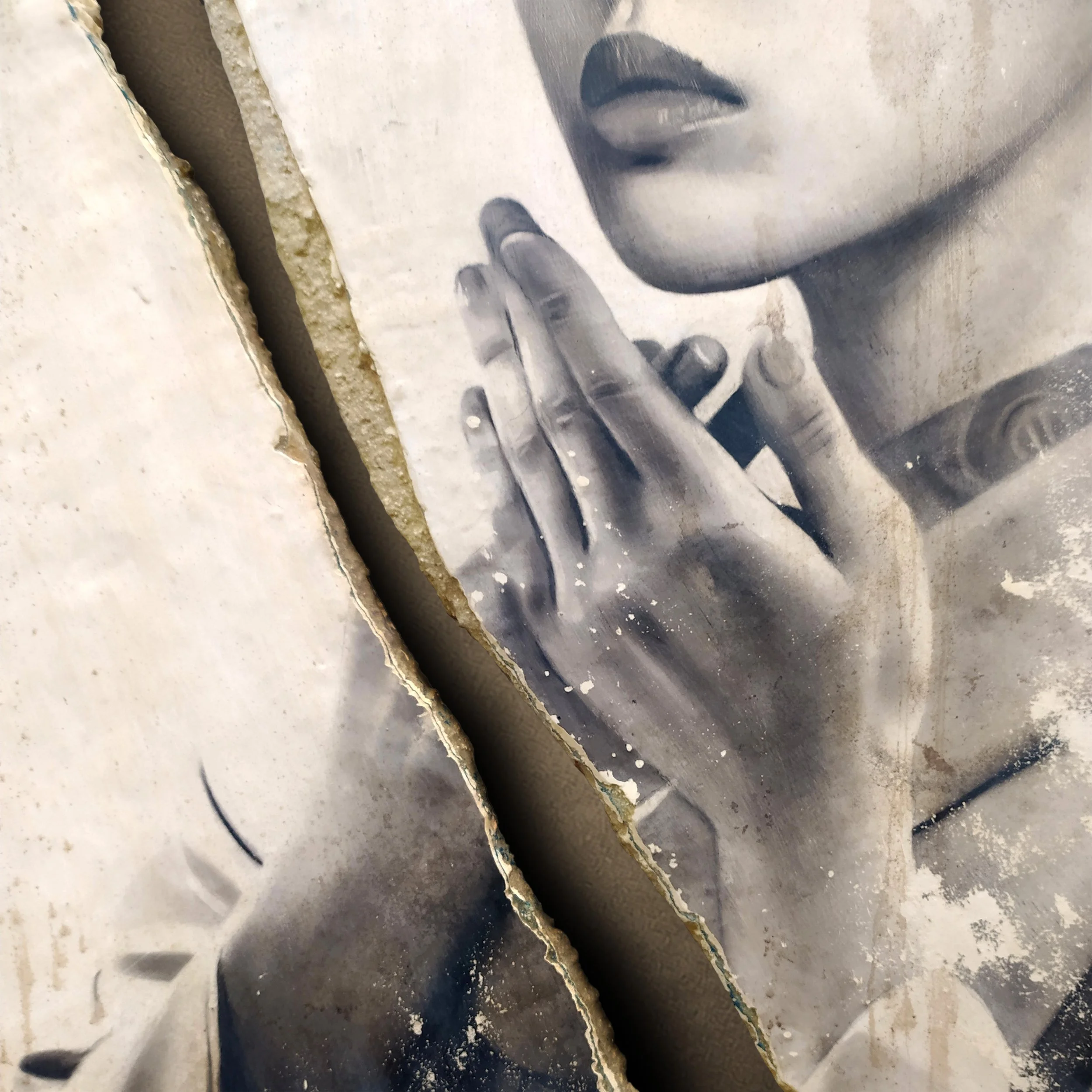 Toni Alfano, Sonatine (14), 2021 - Charcoal/Descialbo/mixed media, detail - (private collection - Brussels, BE)