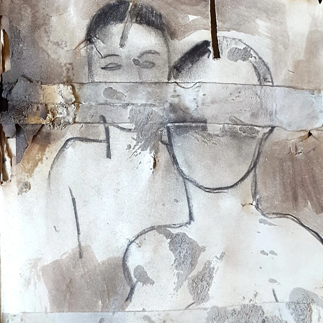 Toni Alfano, Drawing from Sketchbook, 2017 - Pigments on paper and mixed media, detail