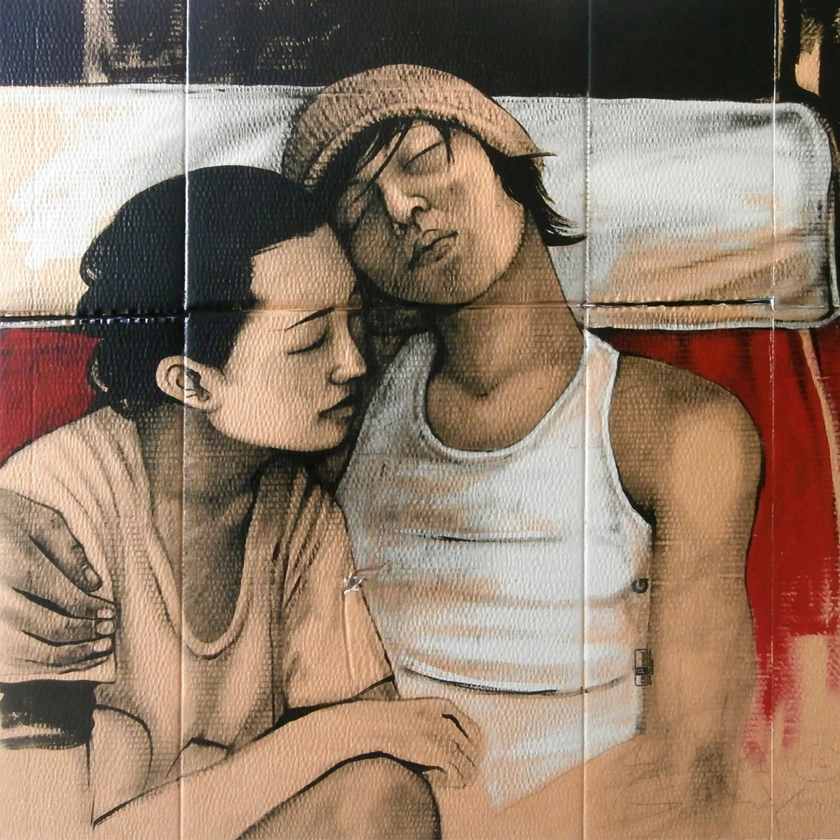 Toni Alfano, Zeppelin, 2006 - Acrylic on cardboard, 100x100 cm