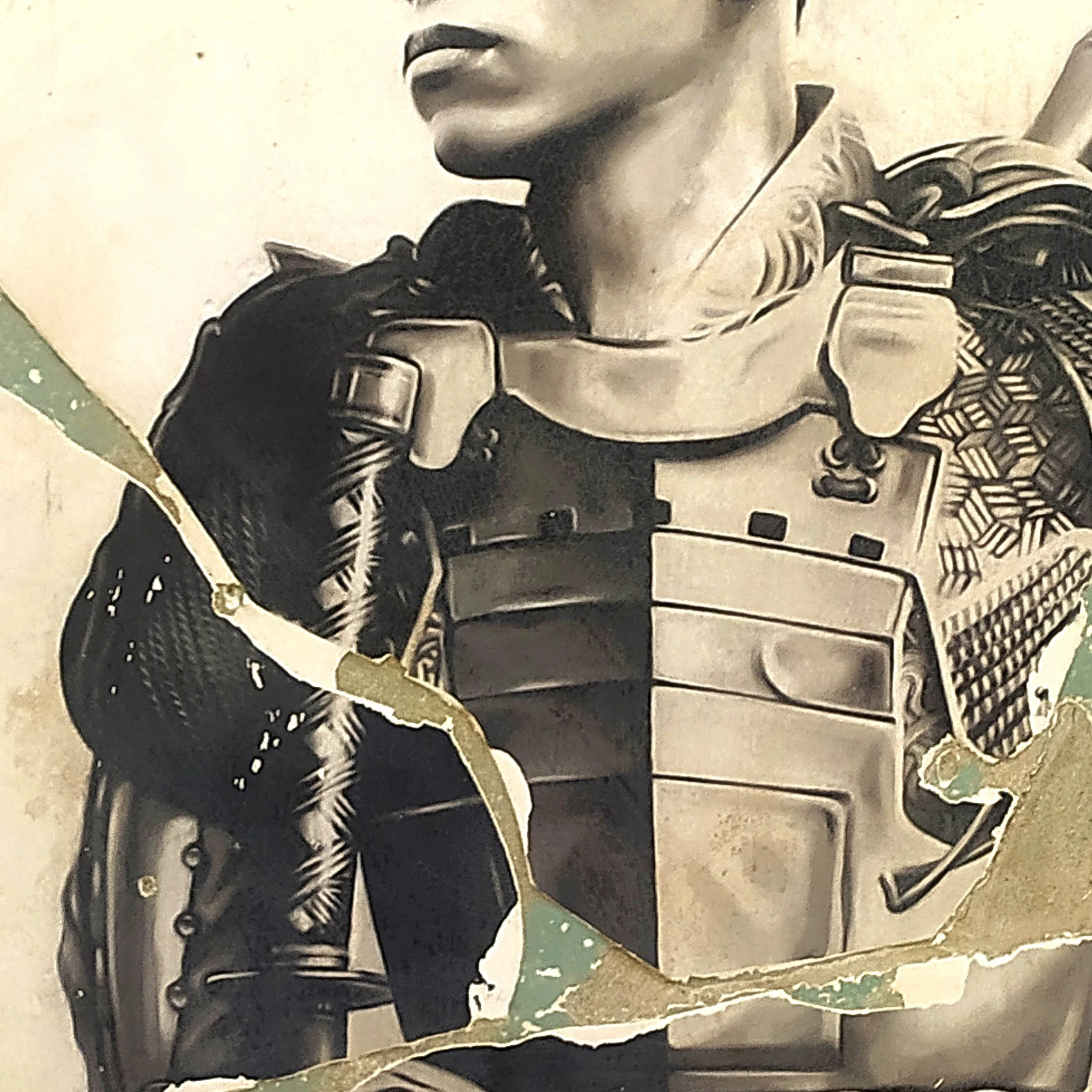 Toni Alfano, Across the Universe (02), 2023 - Charcoal/Descialbo/mixed media, detail