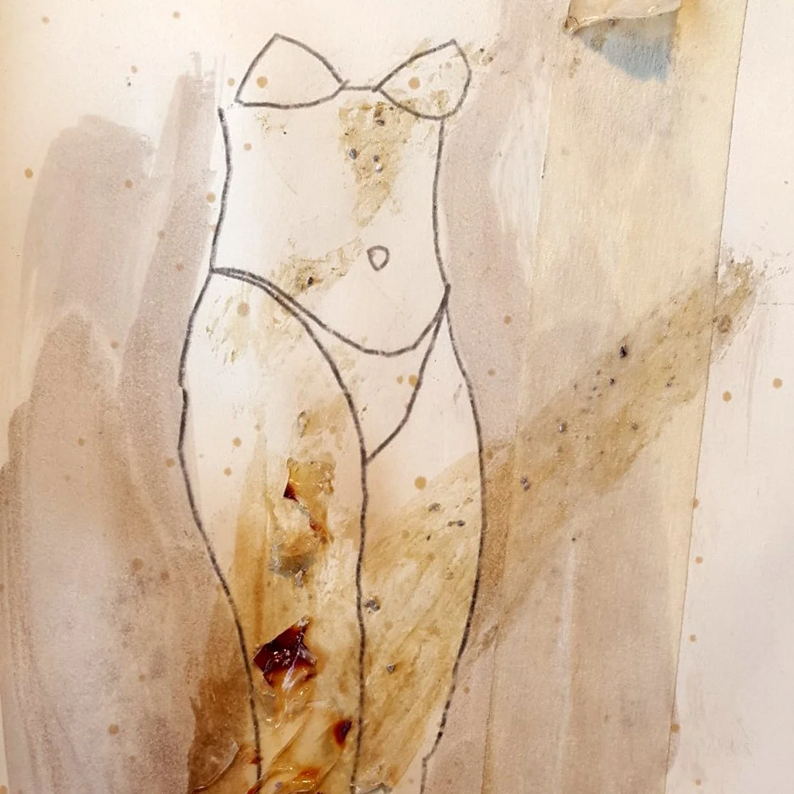 Toni Alfano, Drawing from Sketchbook, 2017 - Pigments on paper and mixed media, detail