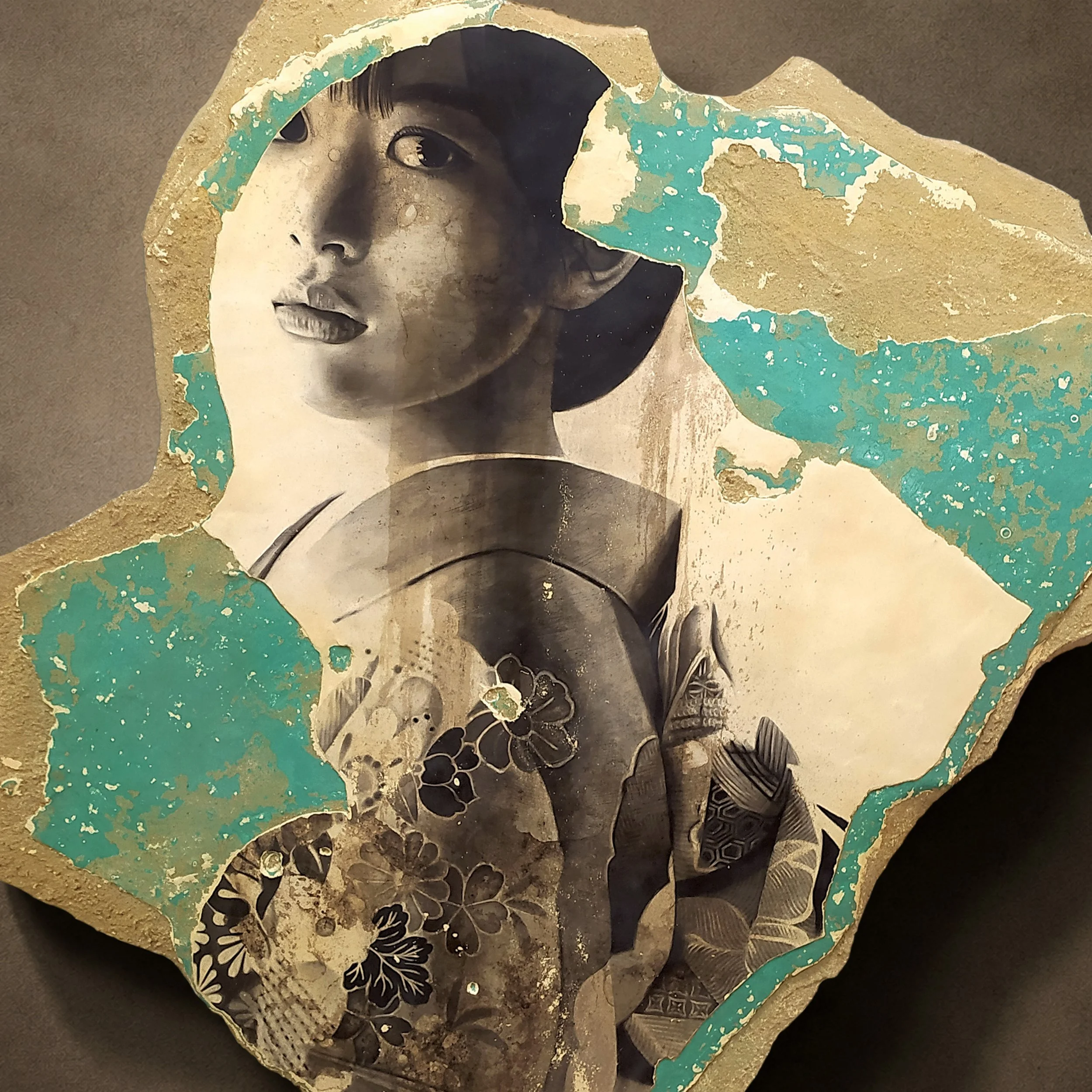 Toni Alfano, Sonatine (23), 2021 - Charcoal/Descialbo/mixed media, 135x138 cm - (private collection - Strasbourg, FR)