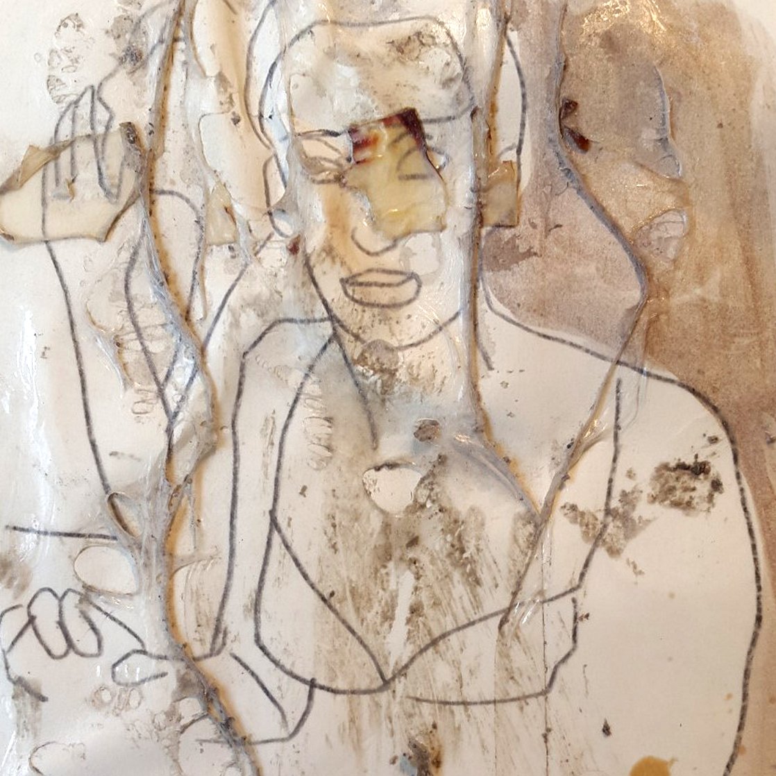 Toni Alfano, Drawing from Sketchbook, 2017 - Pigments on paper and mixed media, detail