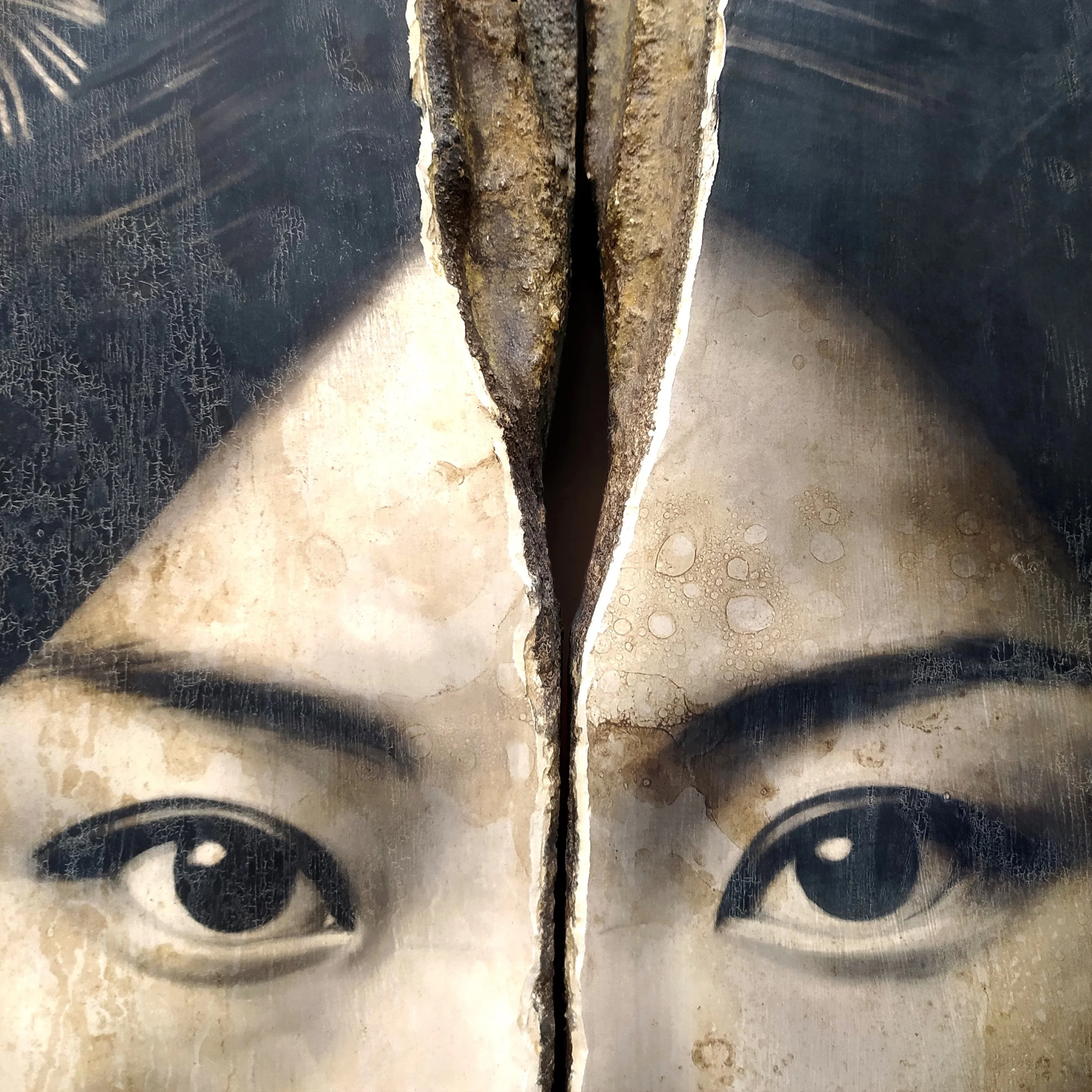Toni Alfano, Being and Time (02), 2025 - Charcoal/Descialbo/mixed media, detail - (private collection - Nieupoort, BE)