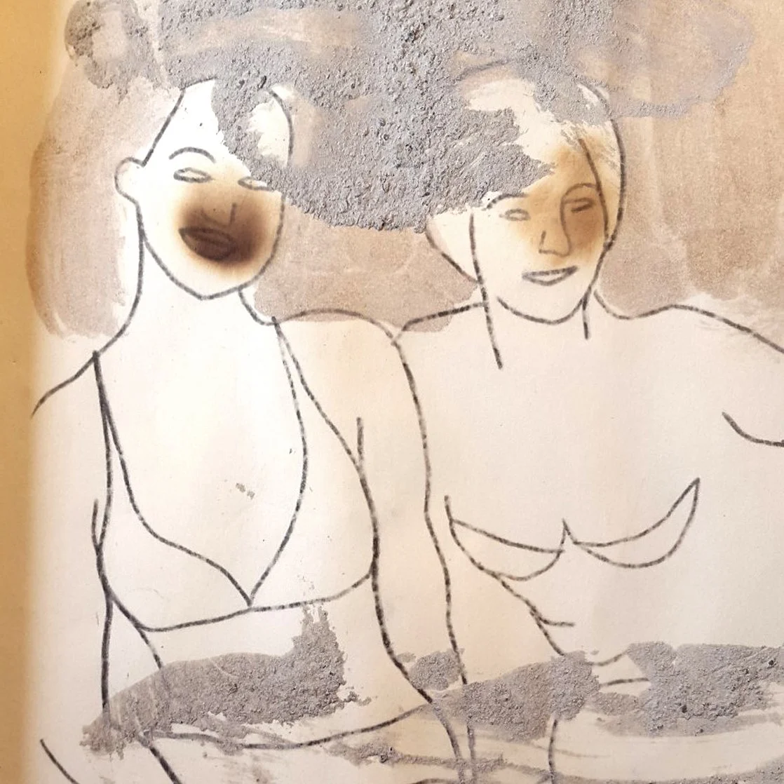 Toni Alfano, Drawing from Sketchbook, 2017 - Pigments on paper and mixed media, detail