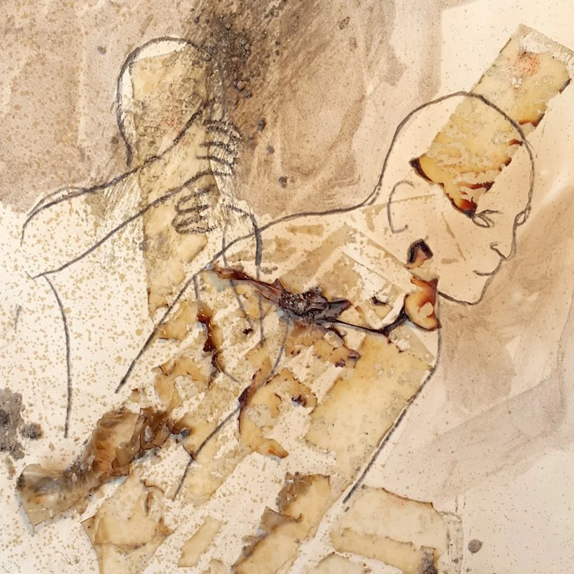 Toni Alfano, Drawing from Sketchbook, 2017 - Pigments on paper and mixed media, detail