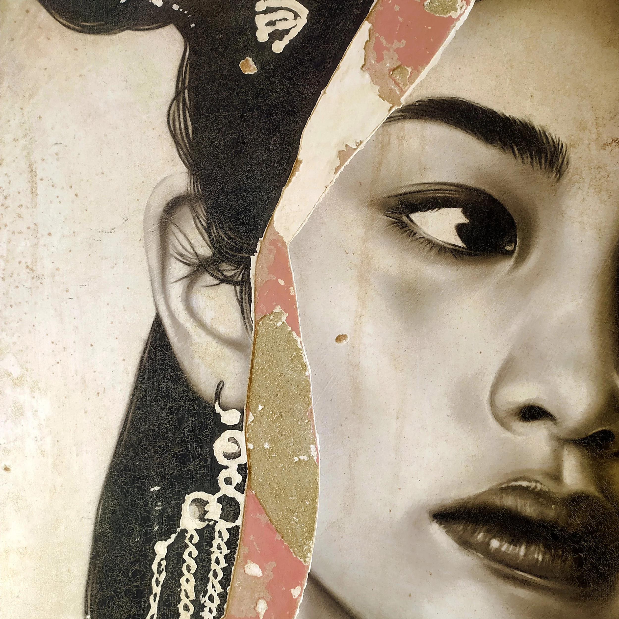 Toni Alfano, Sonatine (107), 2023 - Charcoal/Descialbo/mixed media, detail - (private collection - Lille, FR)