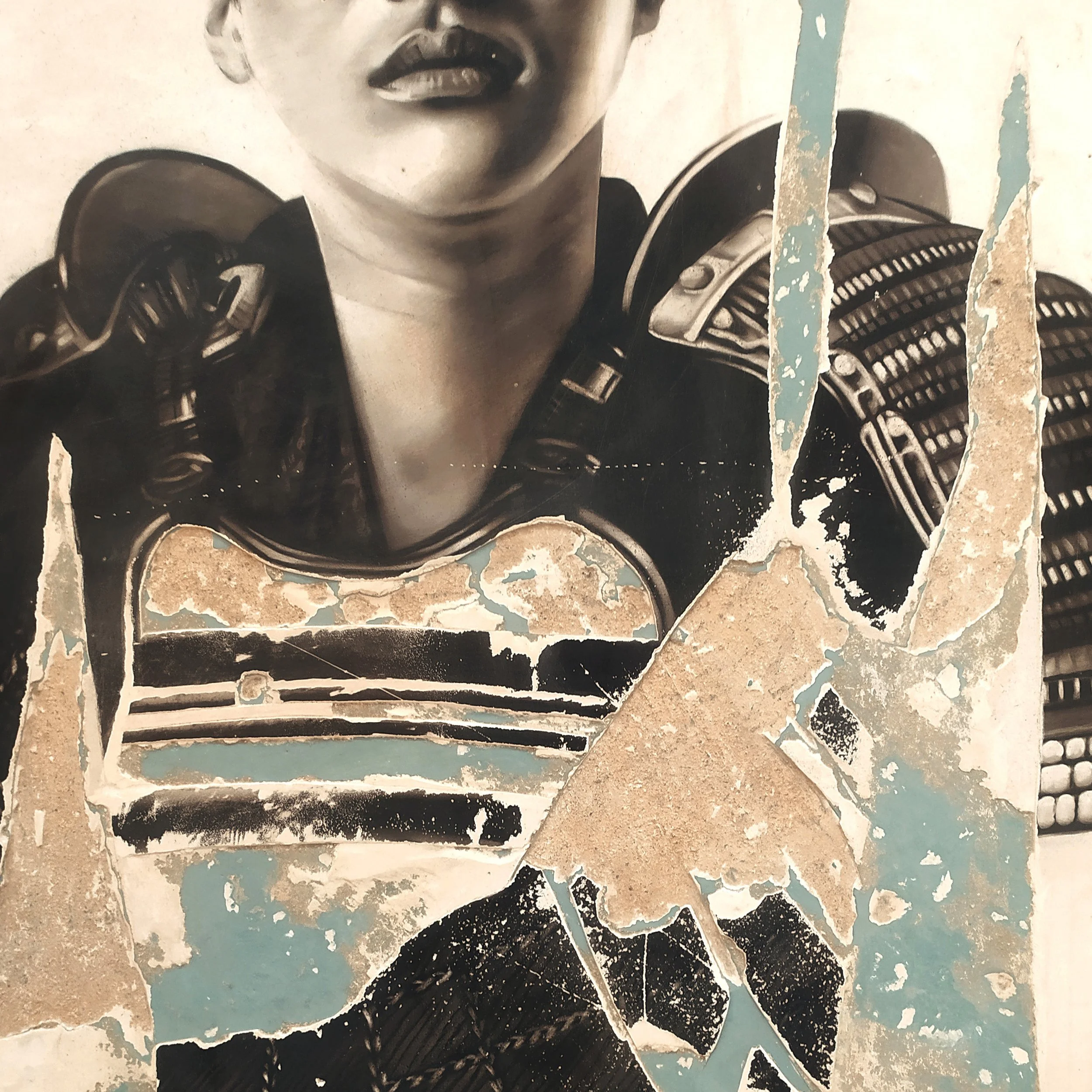 Toni Alfano, Across the Universe (06), 2023 - Charcoal/Descialbo/mixed media, detail