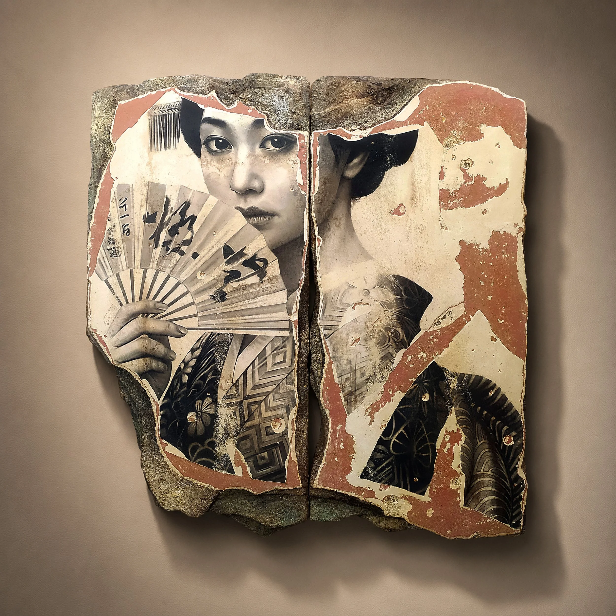 Toni Alfano, Being and Time (25), 2025 - Charcoal/Descialbo/mixed media, 120x100 cm - (private collection - Amsterdam, NL)