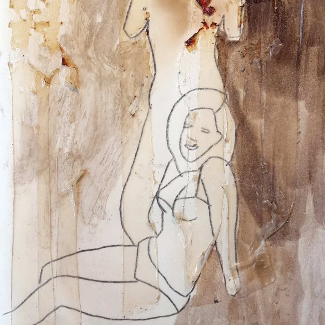 Toni Alfano, Drawing from Sketchbook, 2017 - Pigments on paper and mixed media, detail