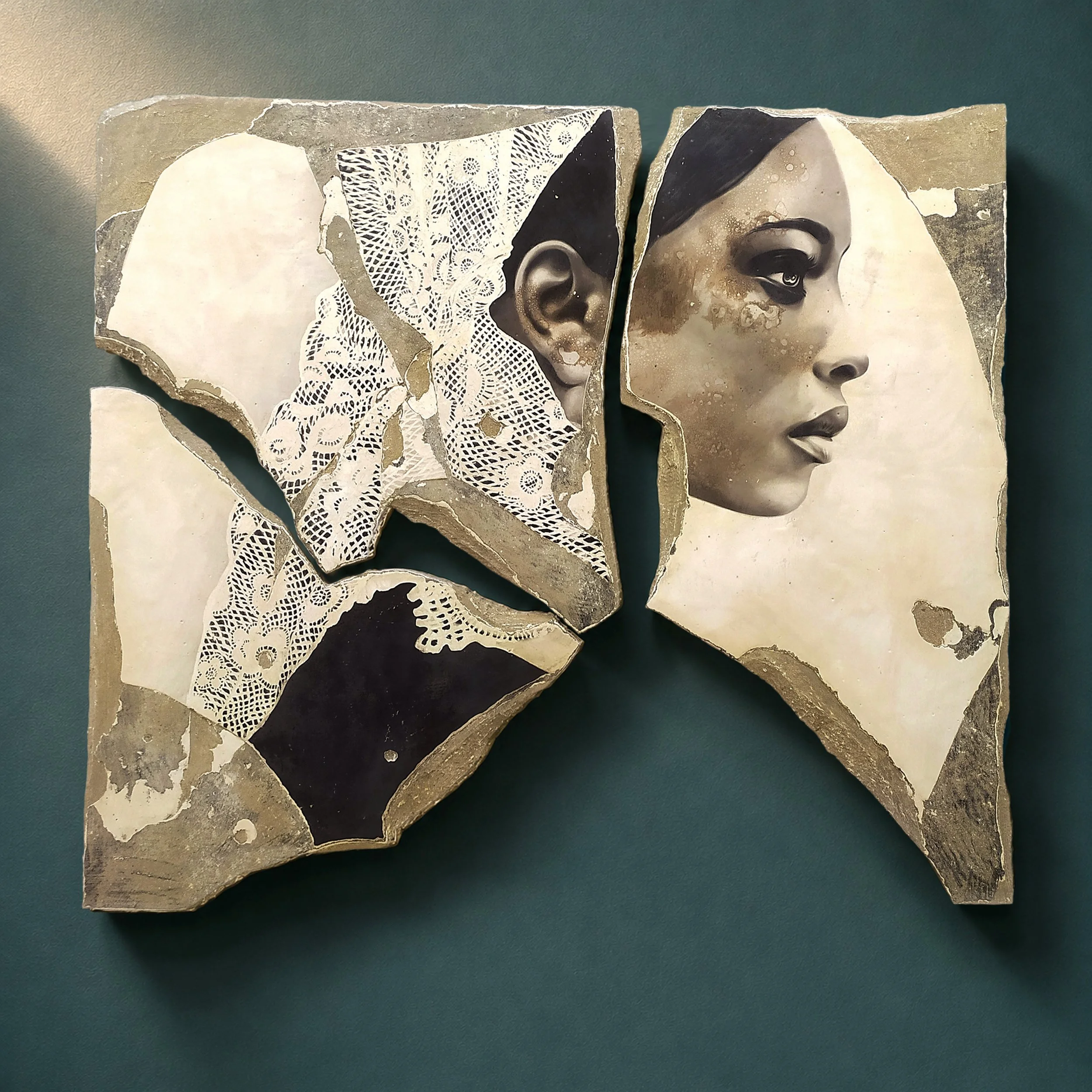 Toni Alfano, Meditterraneo Sacro (04), 2022 - Charcoal/Descialbo/mixed media, 147x170 cm