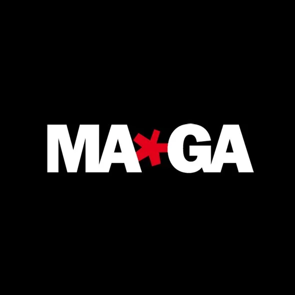 Bold white text on a black background reads 'MA*GA' with a red asterisk between 'MA' and 'GA'.