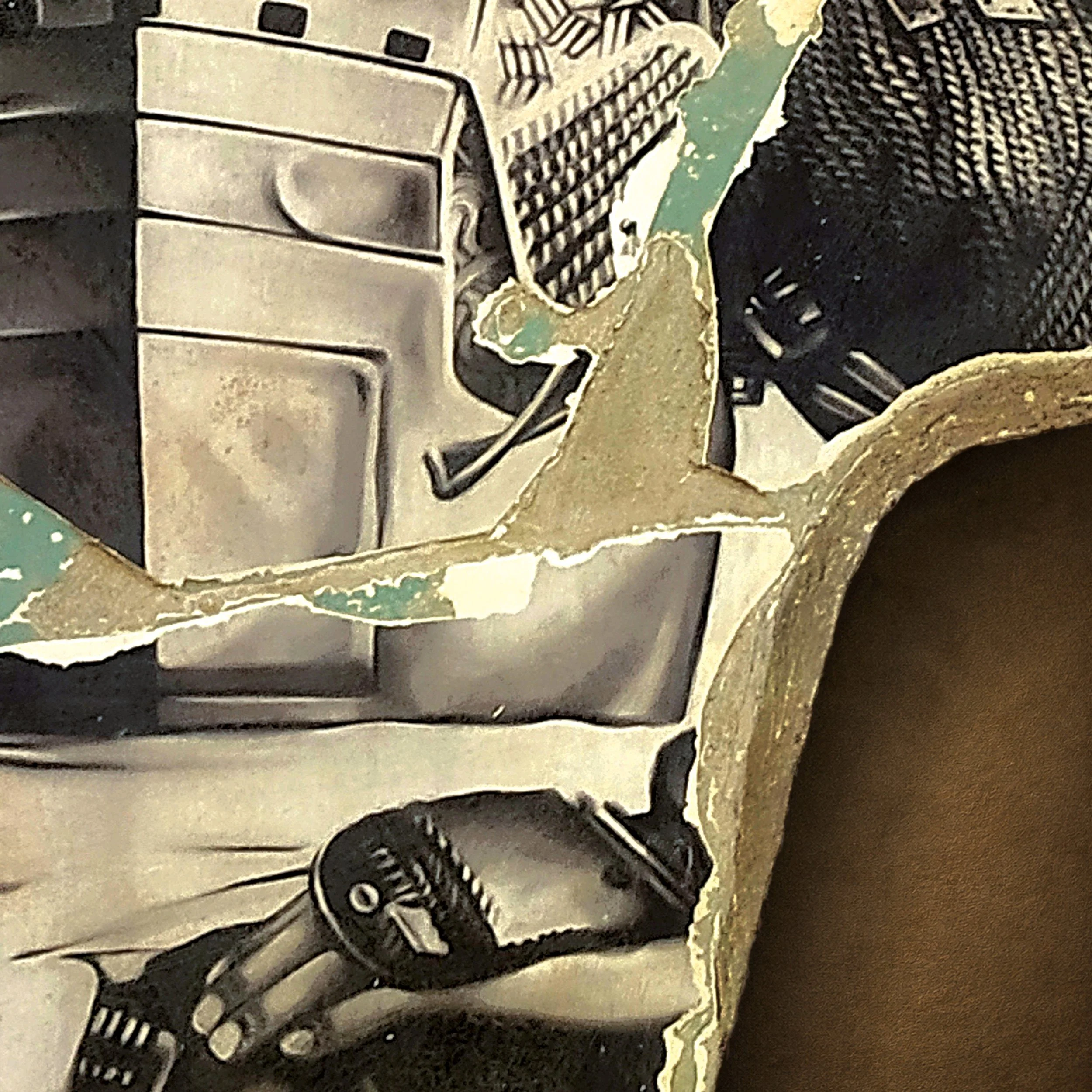 Toni Alfano, Across the Universe (02), 2023 - Charcoal/Descialbo/mixed media, detail