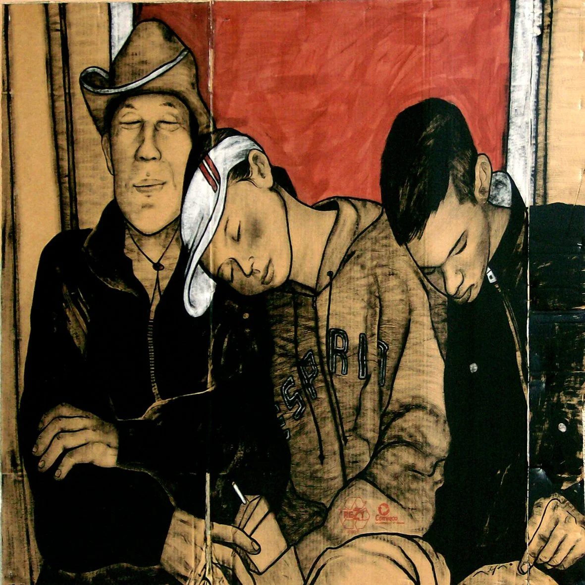 Toni Alfano, Zeppelin, 2003 - Acrylic on cardboard, 100x100 cm