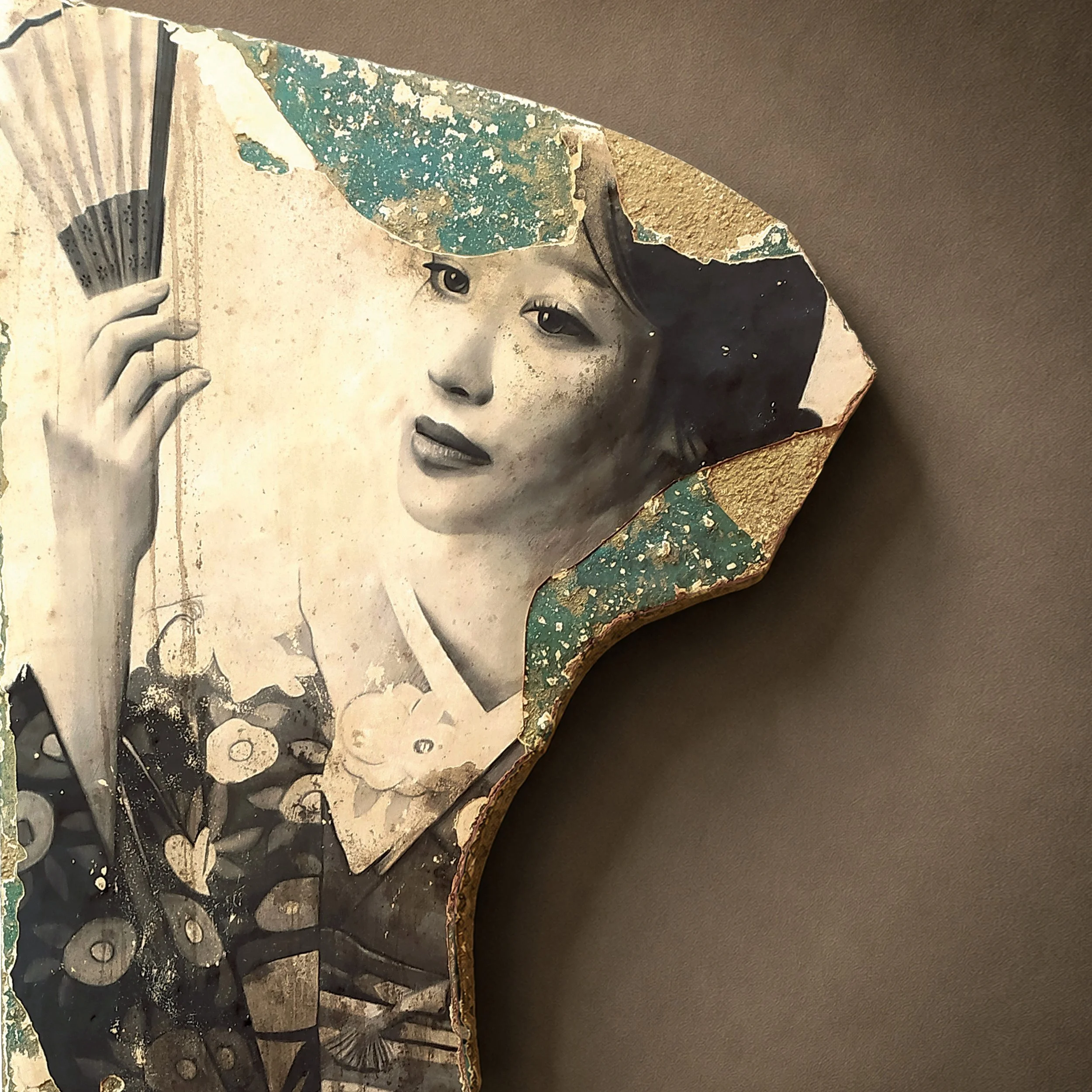 Toni Alfano, Sonatine (21), 2021 - Charcoal/Descialbo/mixed media, 112x55 cm - (private collection - London, UK)