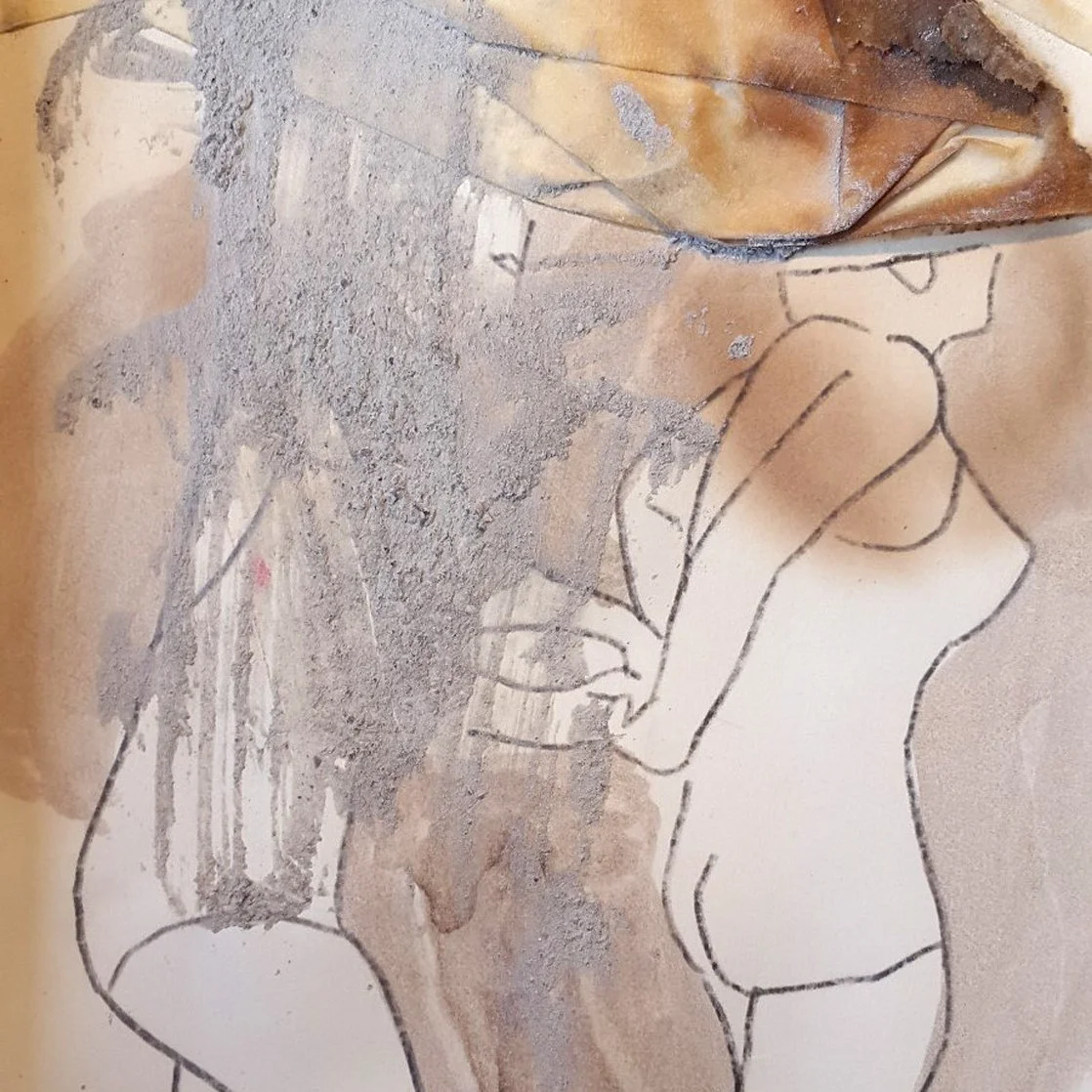 Toni Alfano, Drawing from Sketchbook, 2017 - Pigments on paper and mixed media, detail