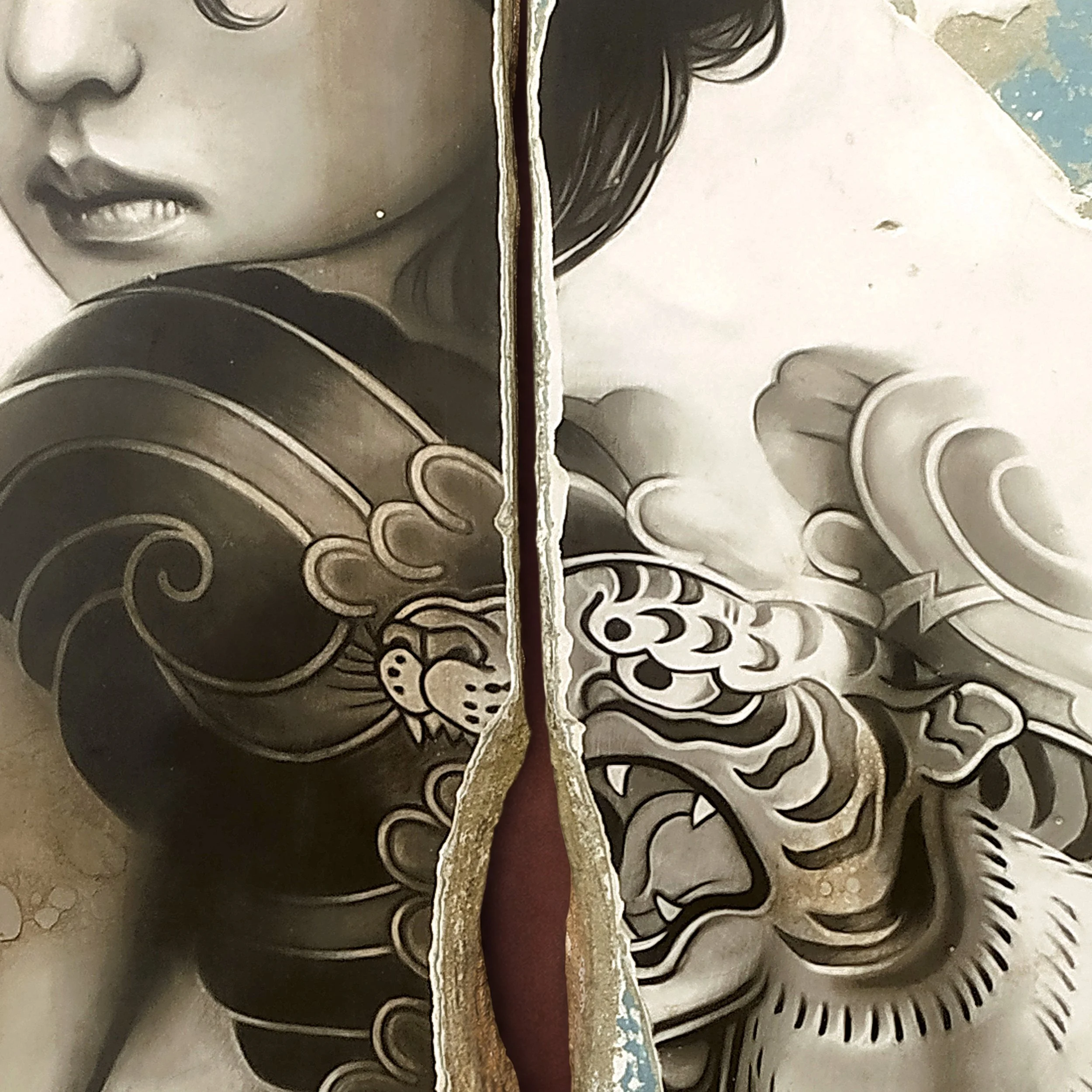 Toni Alfano, Sex Blues (02), 2023 - Charcoal/Descialbo/mixed media, detail