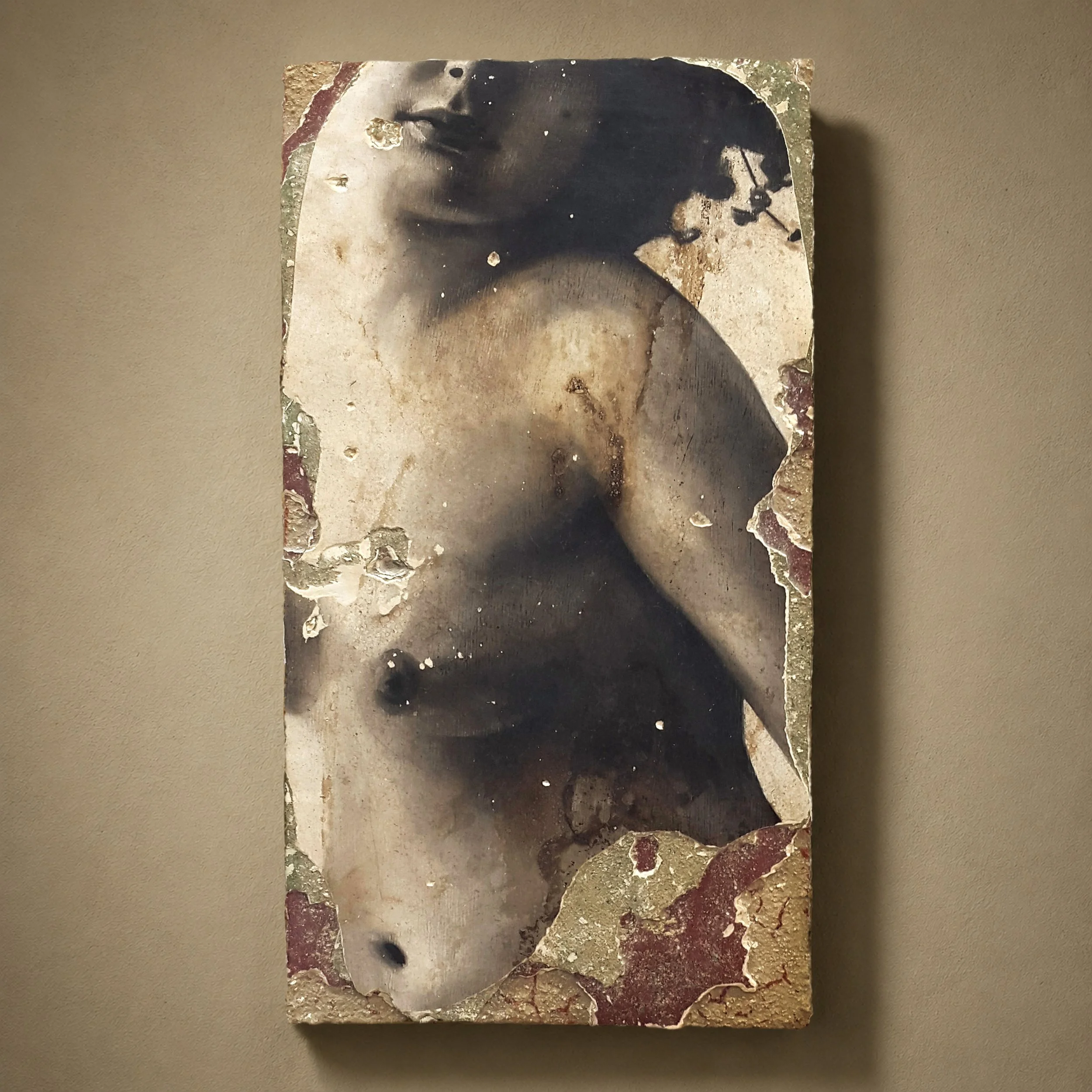 Toni Alfano, Phenomenologies (55), 2019 - Charcoal/Descialbo/mixed media, 25x50 cm - (private collection - Pietrasanta, IT)