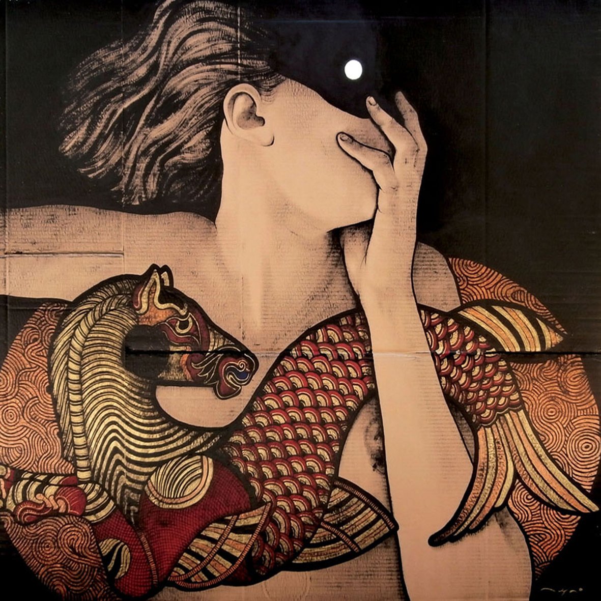 Toni Alfano, Mvse, 2006 - Acrylic on cardboard, 100x100 cm
