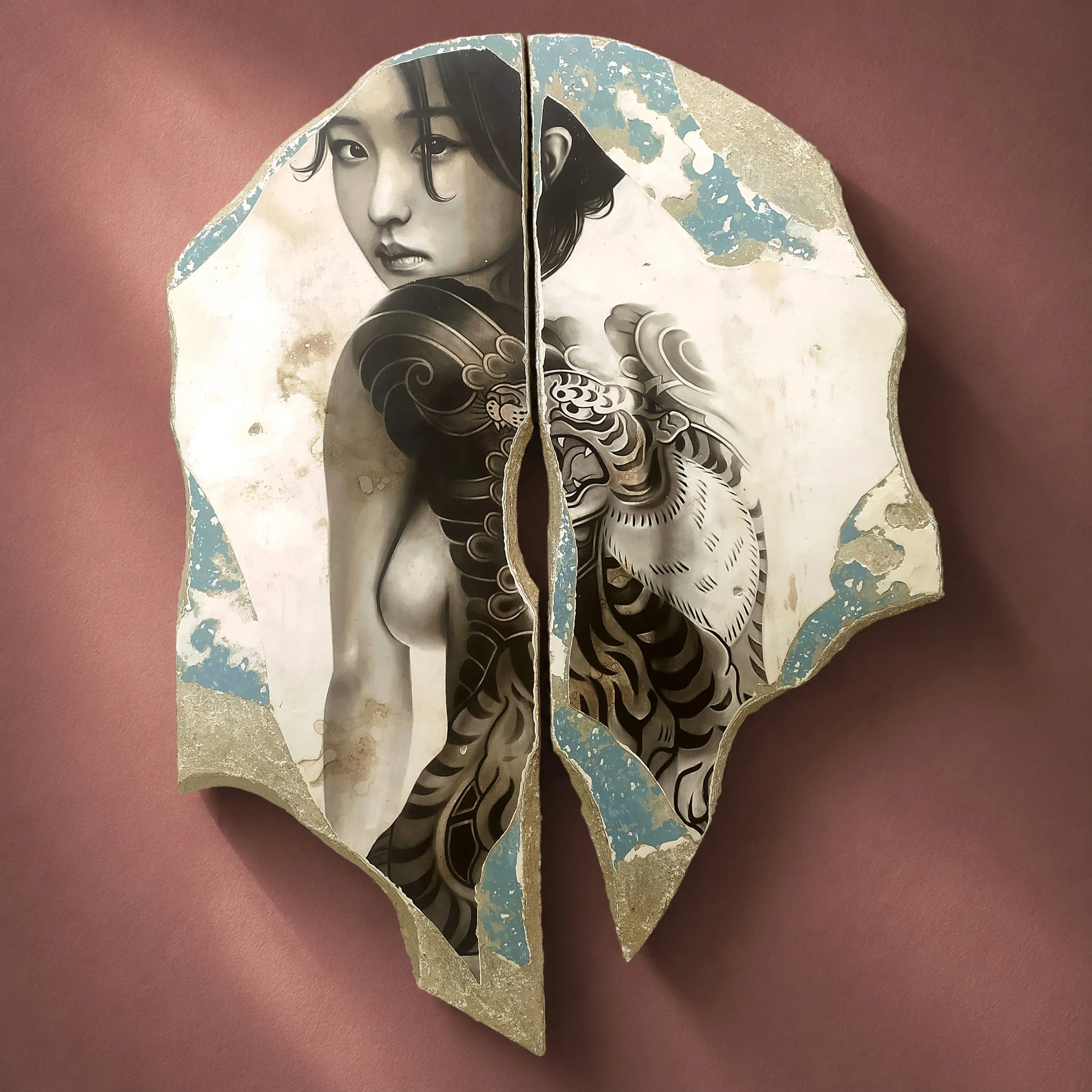 Toni Alfano, Sex Blues (02), 2023 - Charcoal/Descialbo/mixed media, 140x105 cm