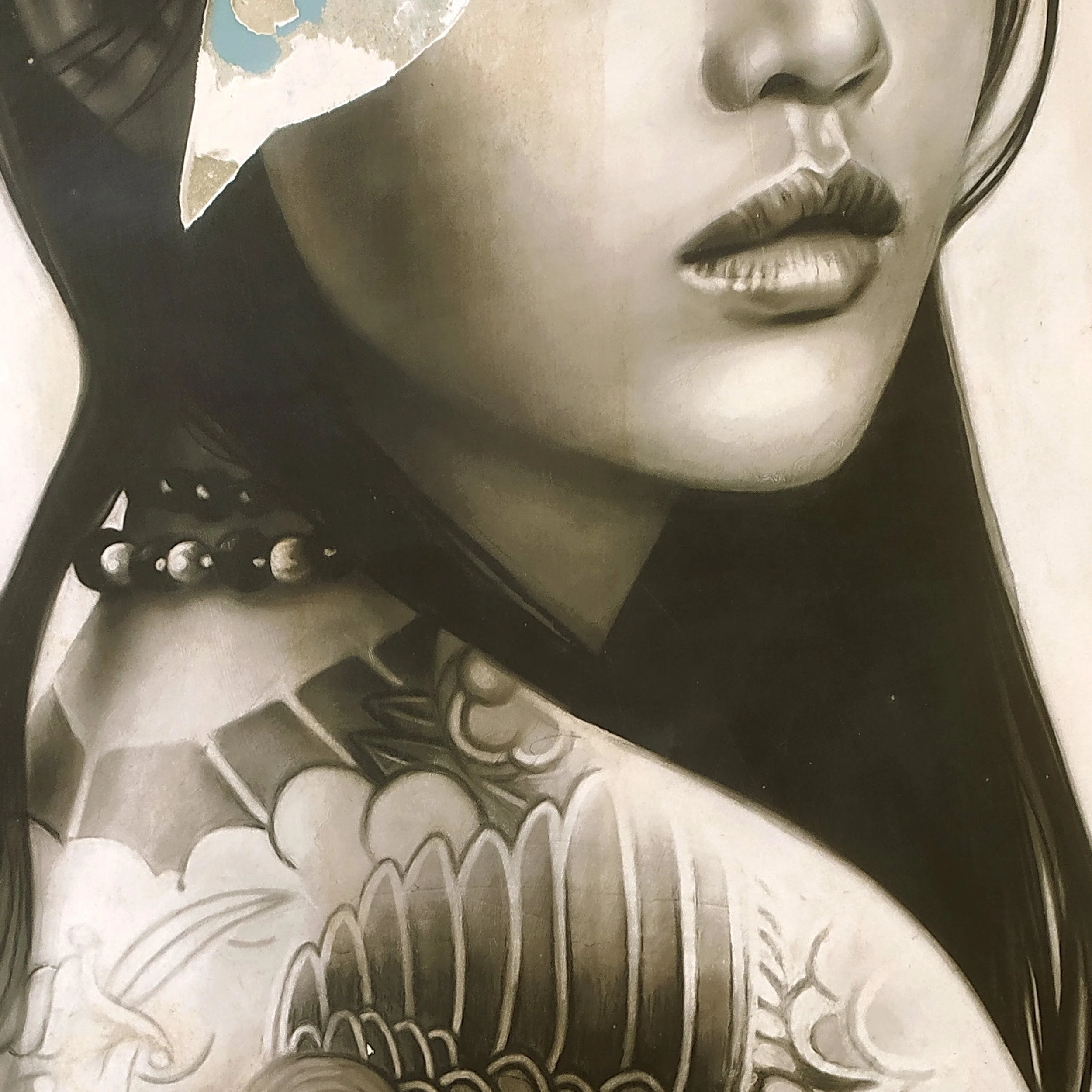 Toni Alfano, Sex Blues (03), 2025 - Charcoal/Descialbo/mixed media, detail - (private collection - Milan, IT)