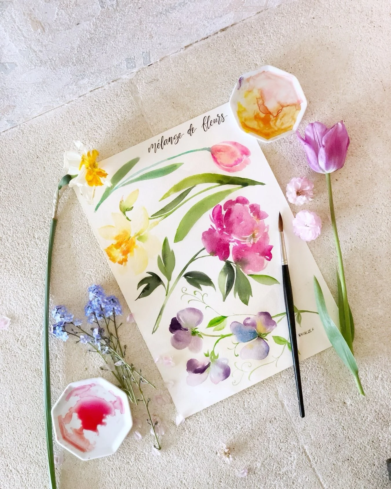 Light delicate flowers as we reach the end of summer #floralwatercolor #aquarellblumen
