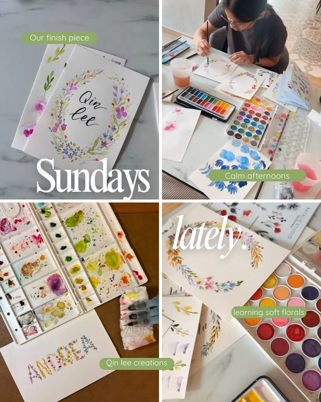 Sundays ☕️🌸🎨

Snippets from yesterday&rsquo;s petite watercolor class. I promise you&rsquo;ll go home with the skill to paint the prettiest cards for your loved ones 💕 Swipe to see &ldquo;Andrea&rdquo; one of the pieces made by our ladies after he