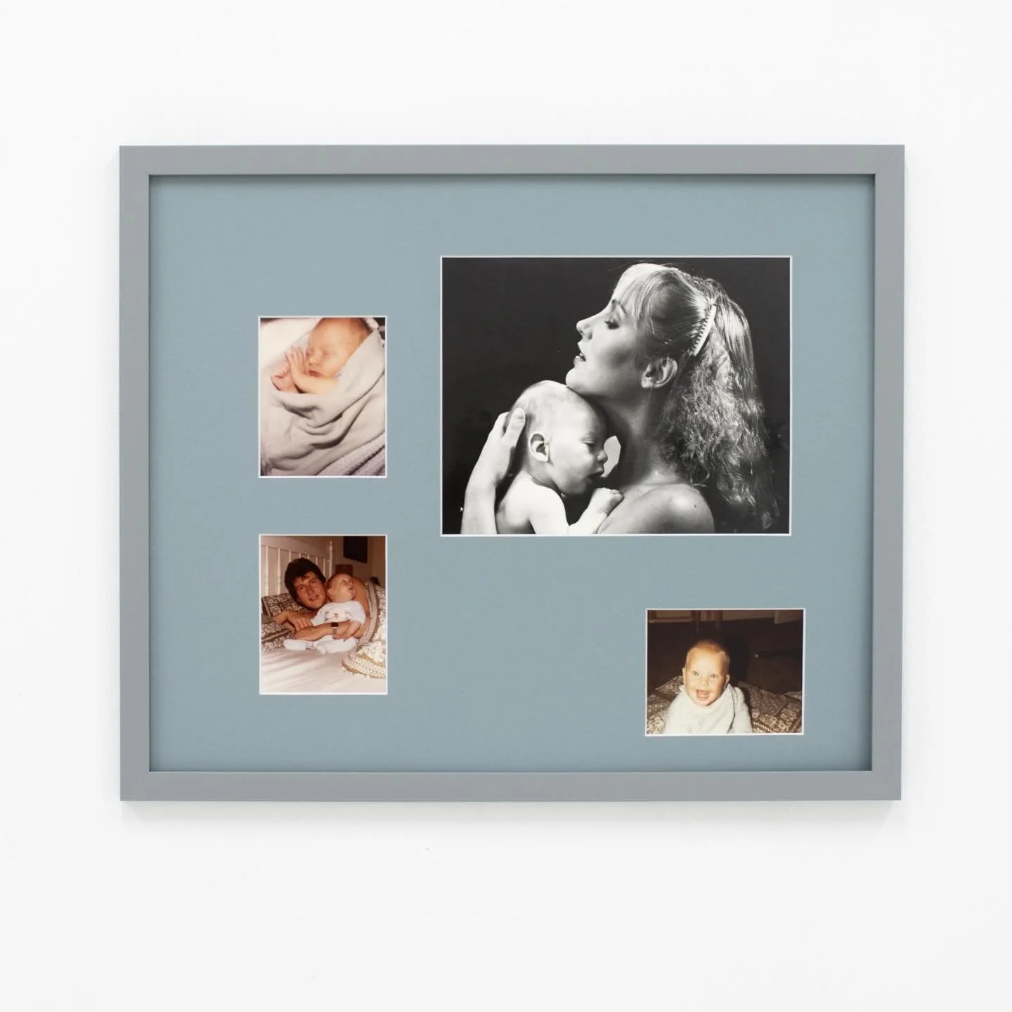 A contemporary take on the classic multi-window mount for special family photos. Custom painted Dove Grey frame with matching mount. Speak to us today about preserving your special photographs in style and for posterity.

#familyphoto #artframing #fa