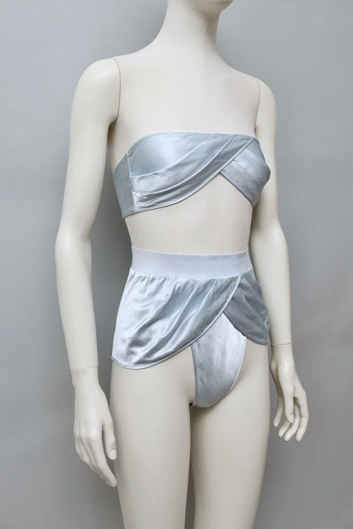late 1980s / early 1990s Martine Sitbon La Nuit ice blue satin set