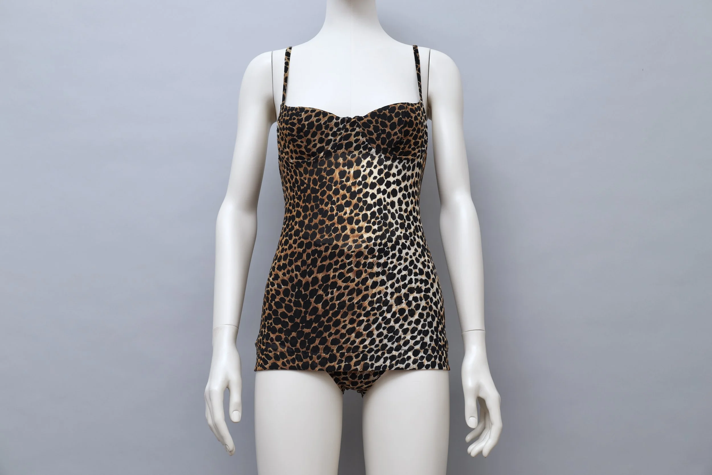 2000s Dolce & Gabbana Mare leopard mesh swimsuit