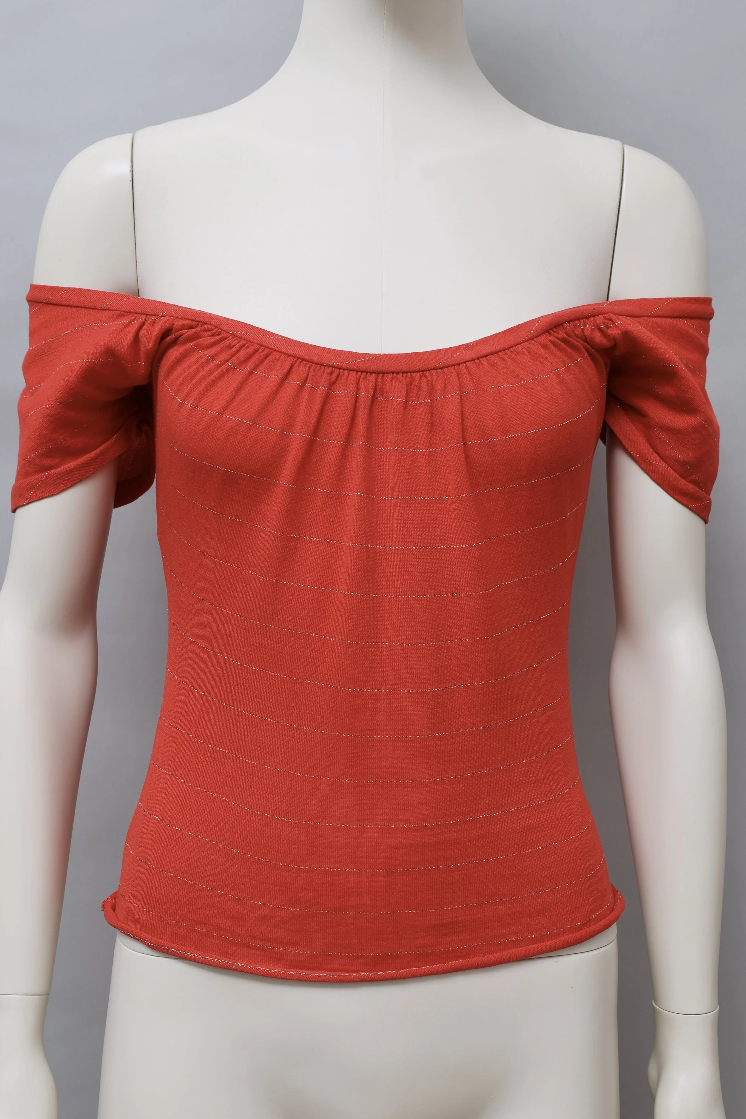 S/S 1976 Chantal Thomass pour Ter et Bantine red lurex stripe top