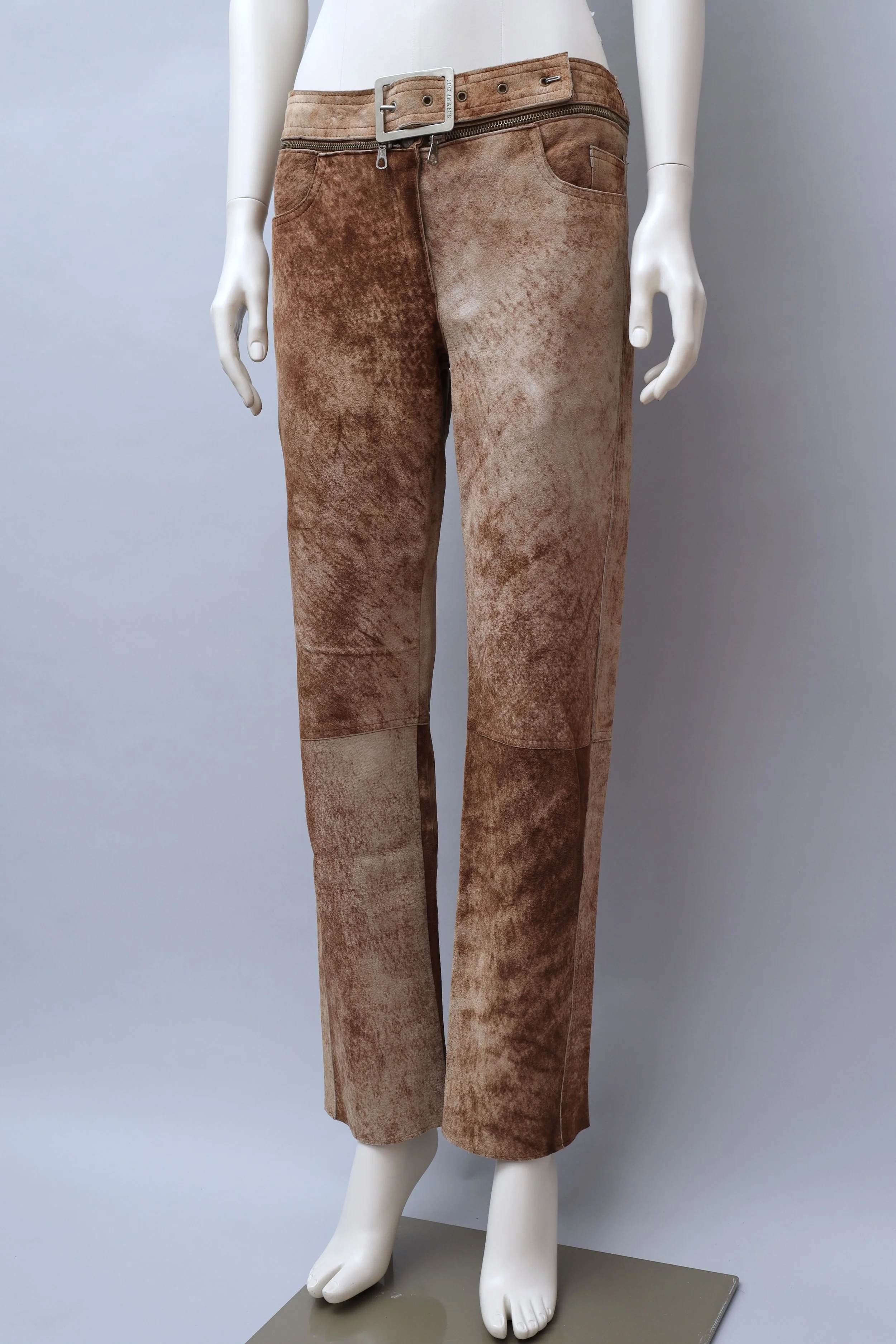 S/S 2000 Jean Paul Gaultier washed brown rough out leather pants