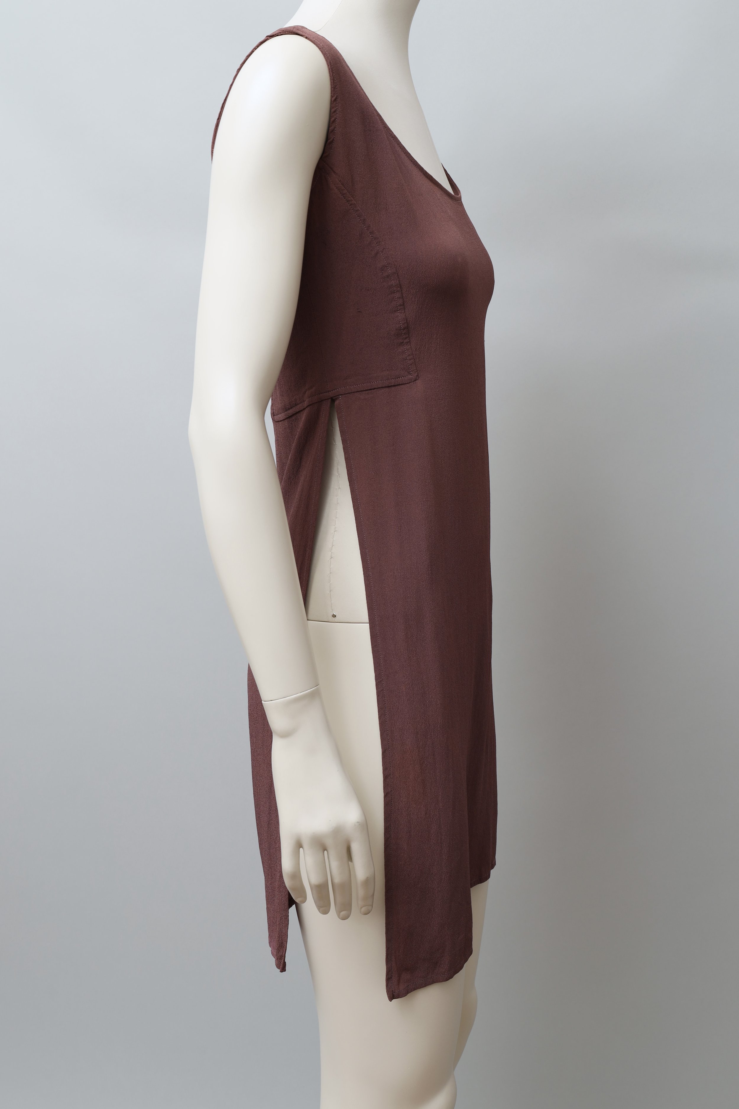 1990s Jean Paul Gaultier aubergine crêpe tunic top