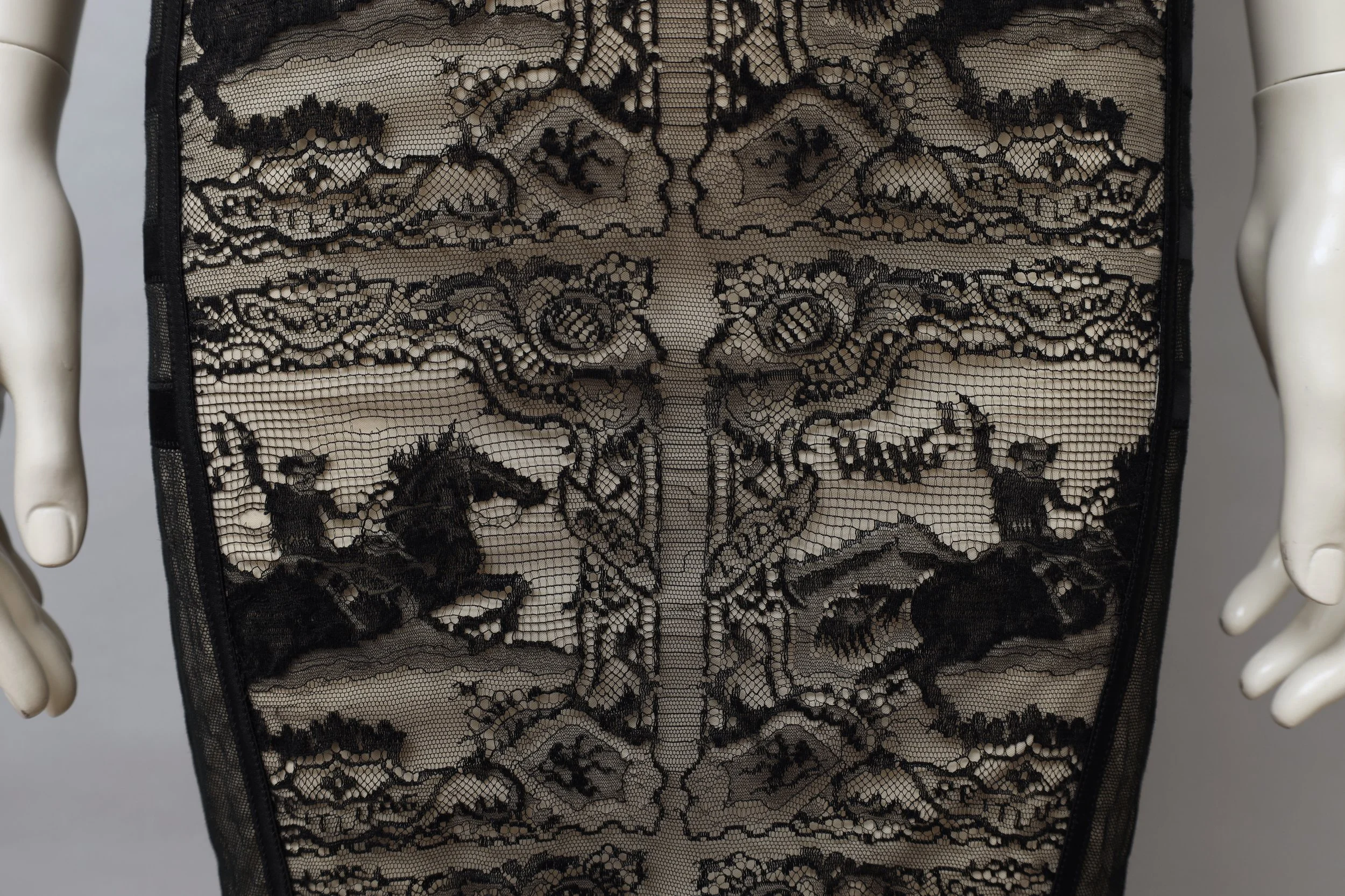 S/S 1988 Jean Paul Gaultier cowboy lace stretch pencil skirt