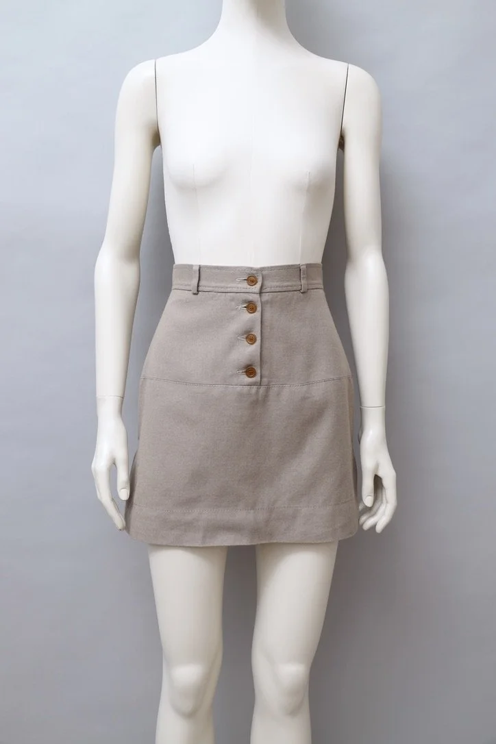 F/W 2002 Vivienne Westwood Red Label taupe wool blend mini skirt