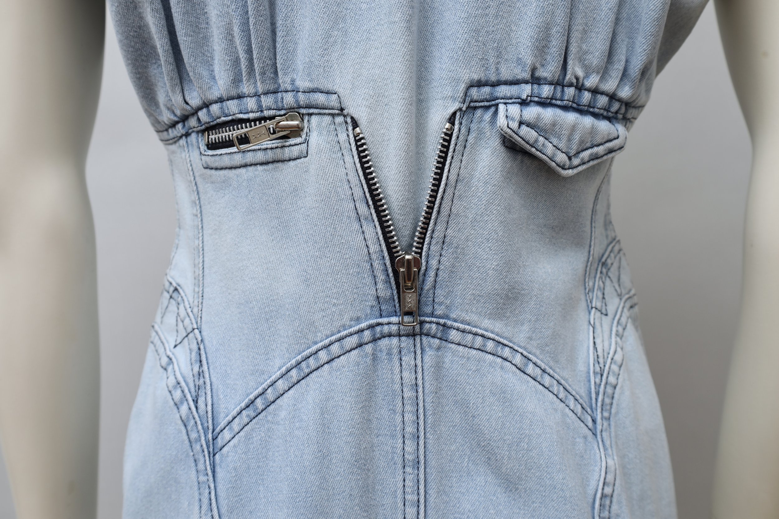 1980s Les Voyous de Tramway denim corset waist