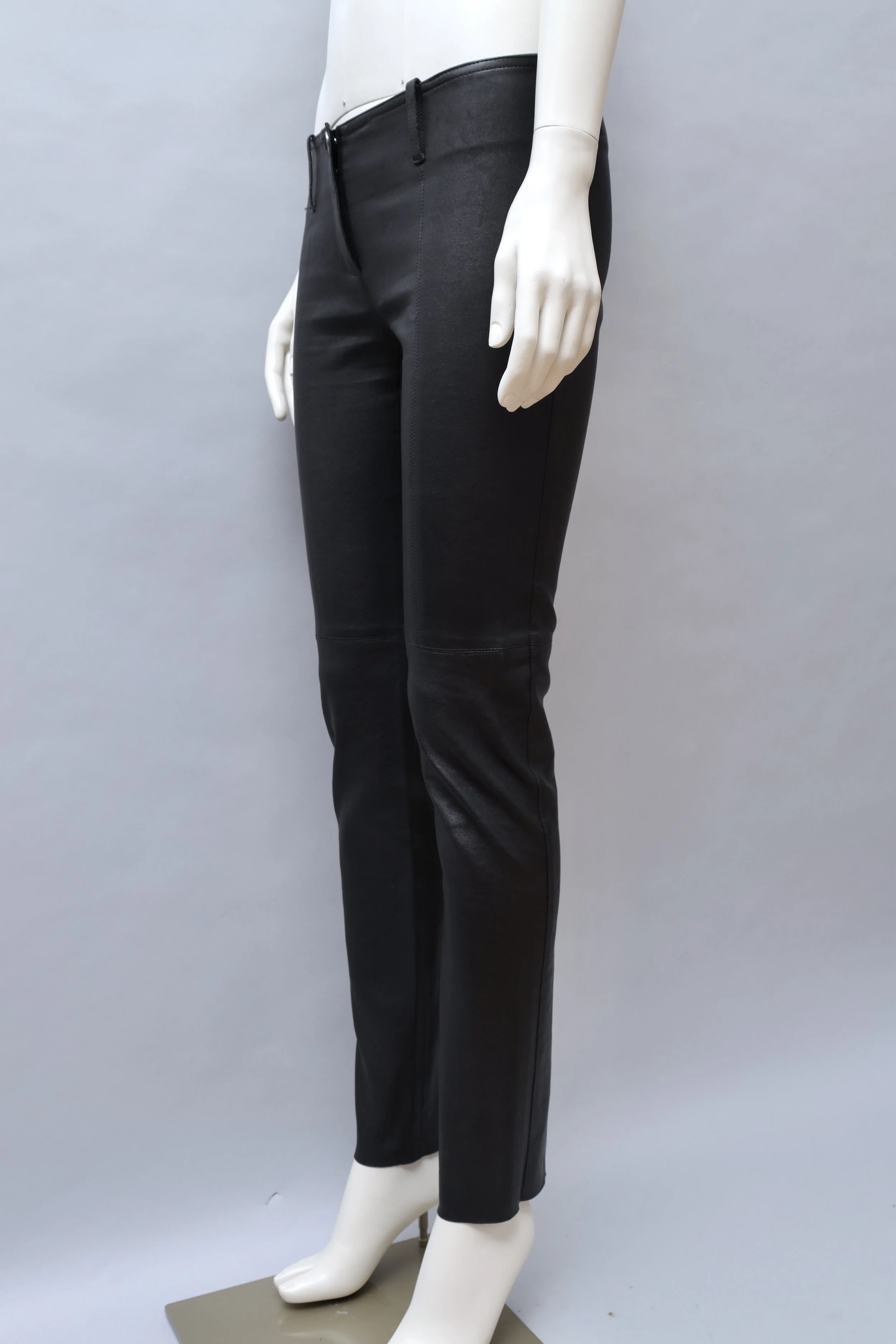 2000s Plein Sud black lambskin low rise leather pants