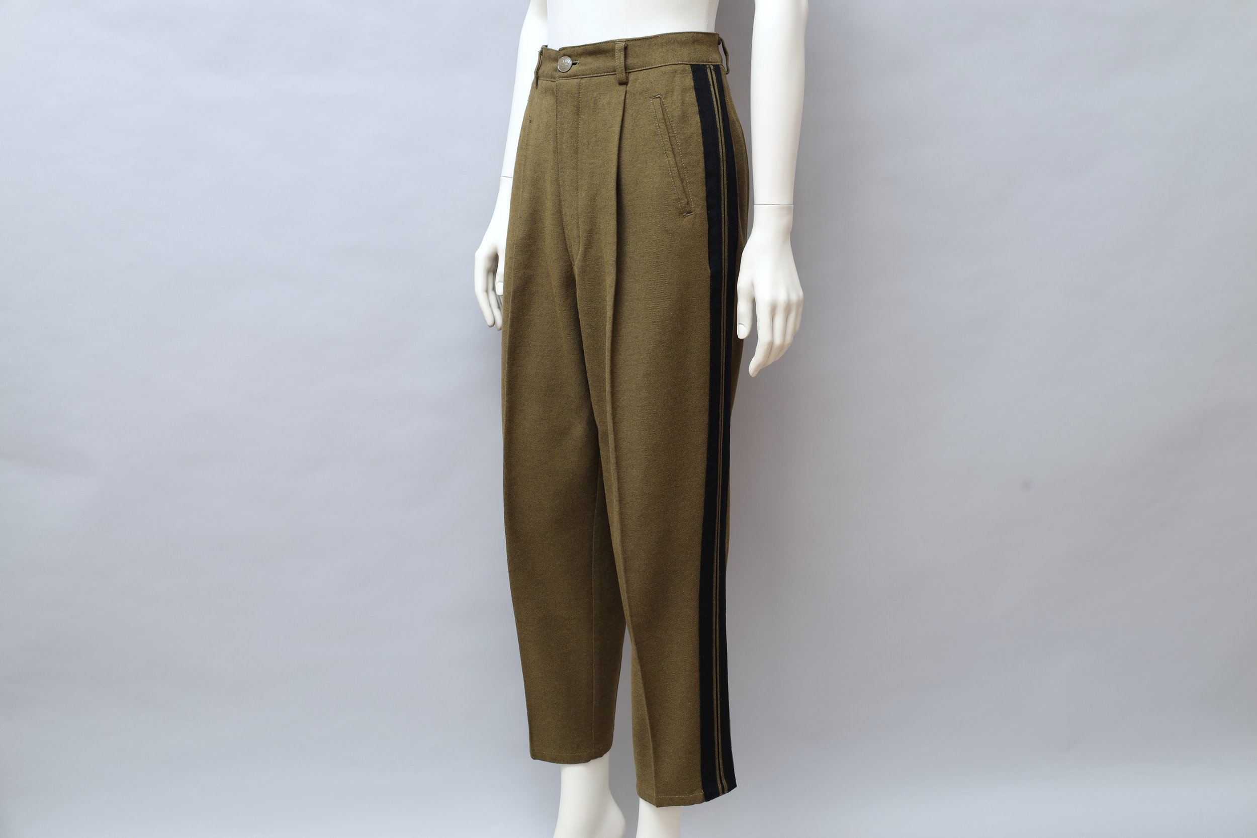 F/W 1989 Junior Gaultier side stripe felted wool pants