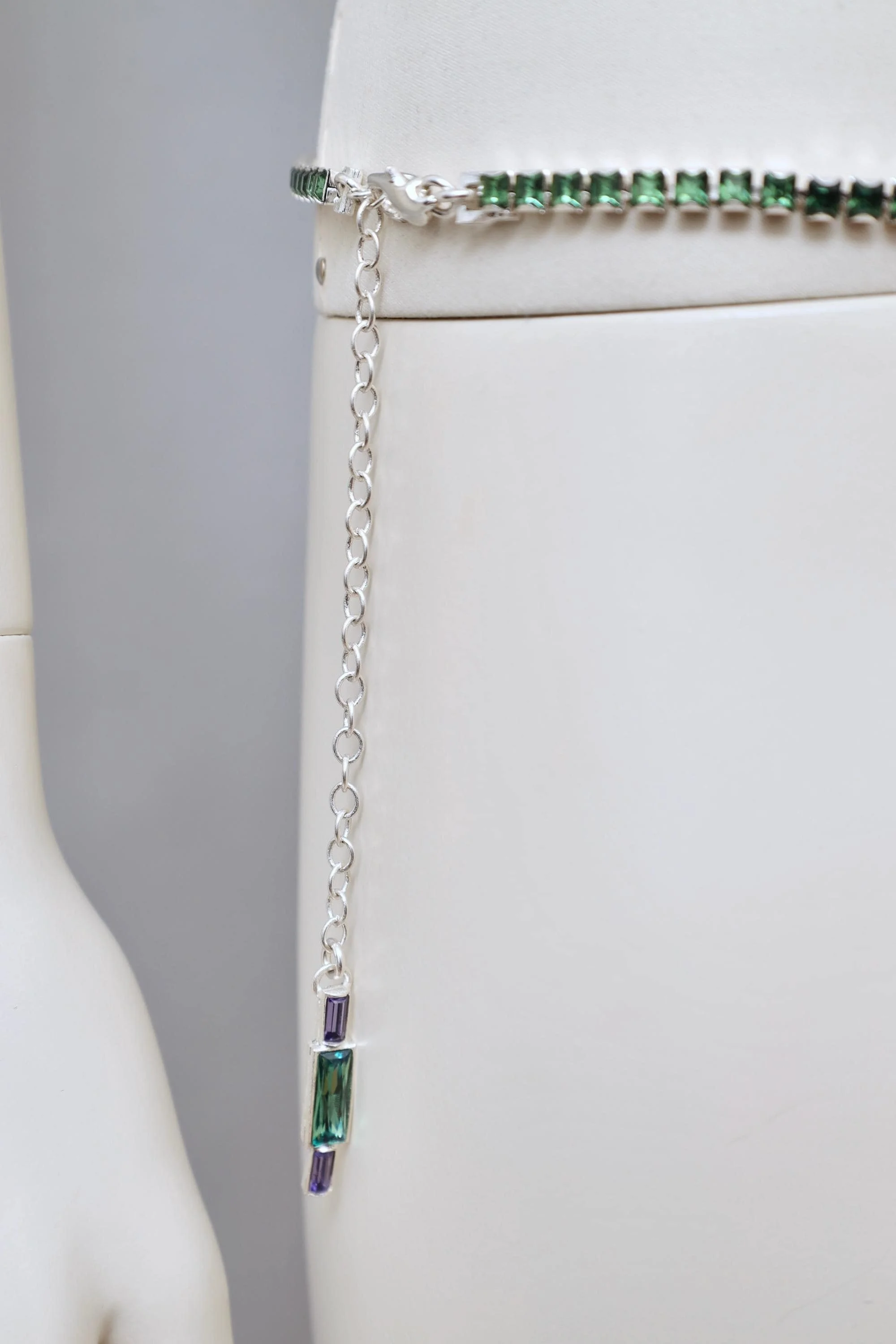 2000s Jean Paul Gaultier art deco crystal belt chain
