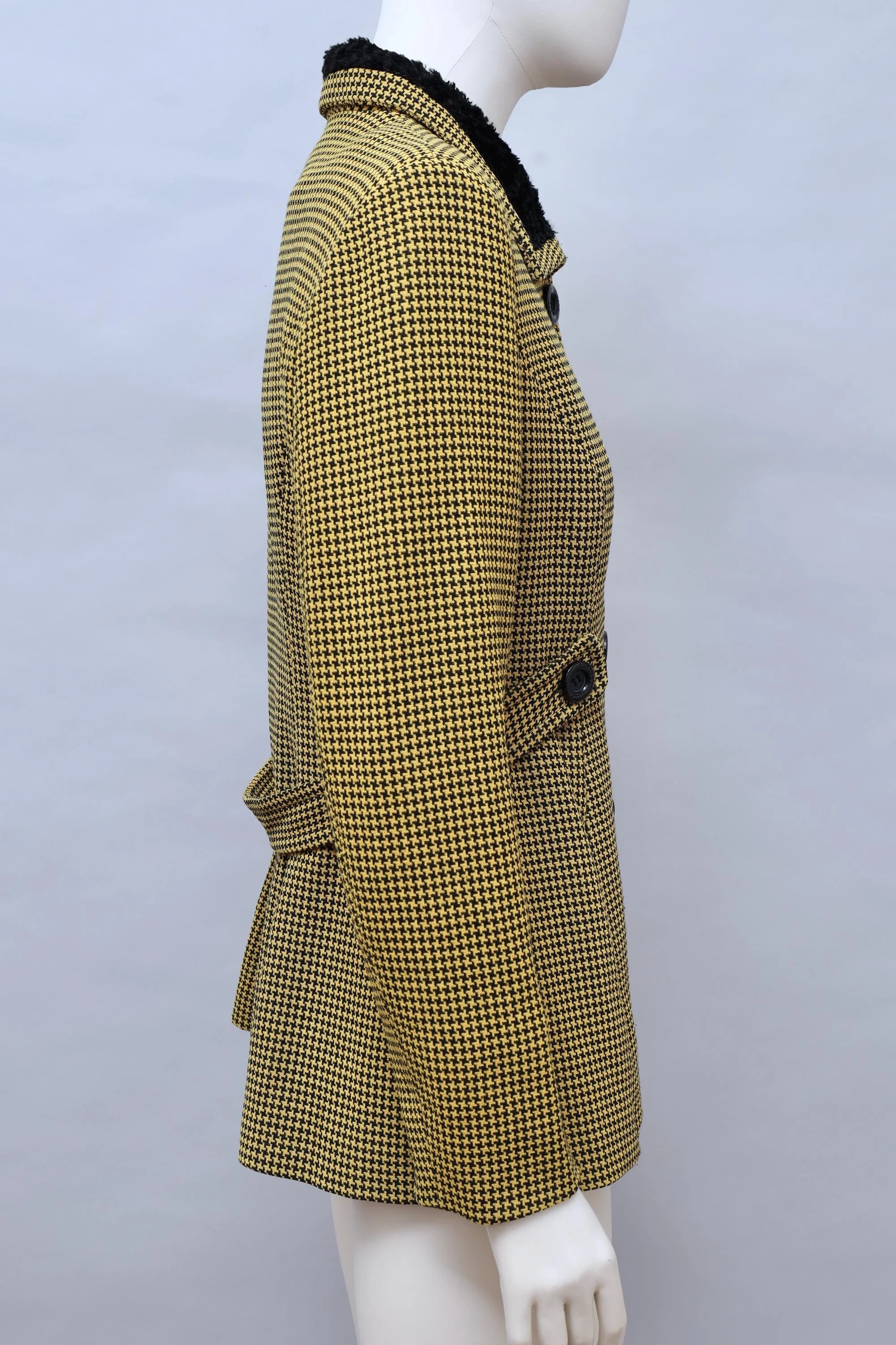 late 1980s / early 1990s Chantal Thomass Suite yellow houndstooth coat