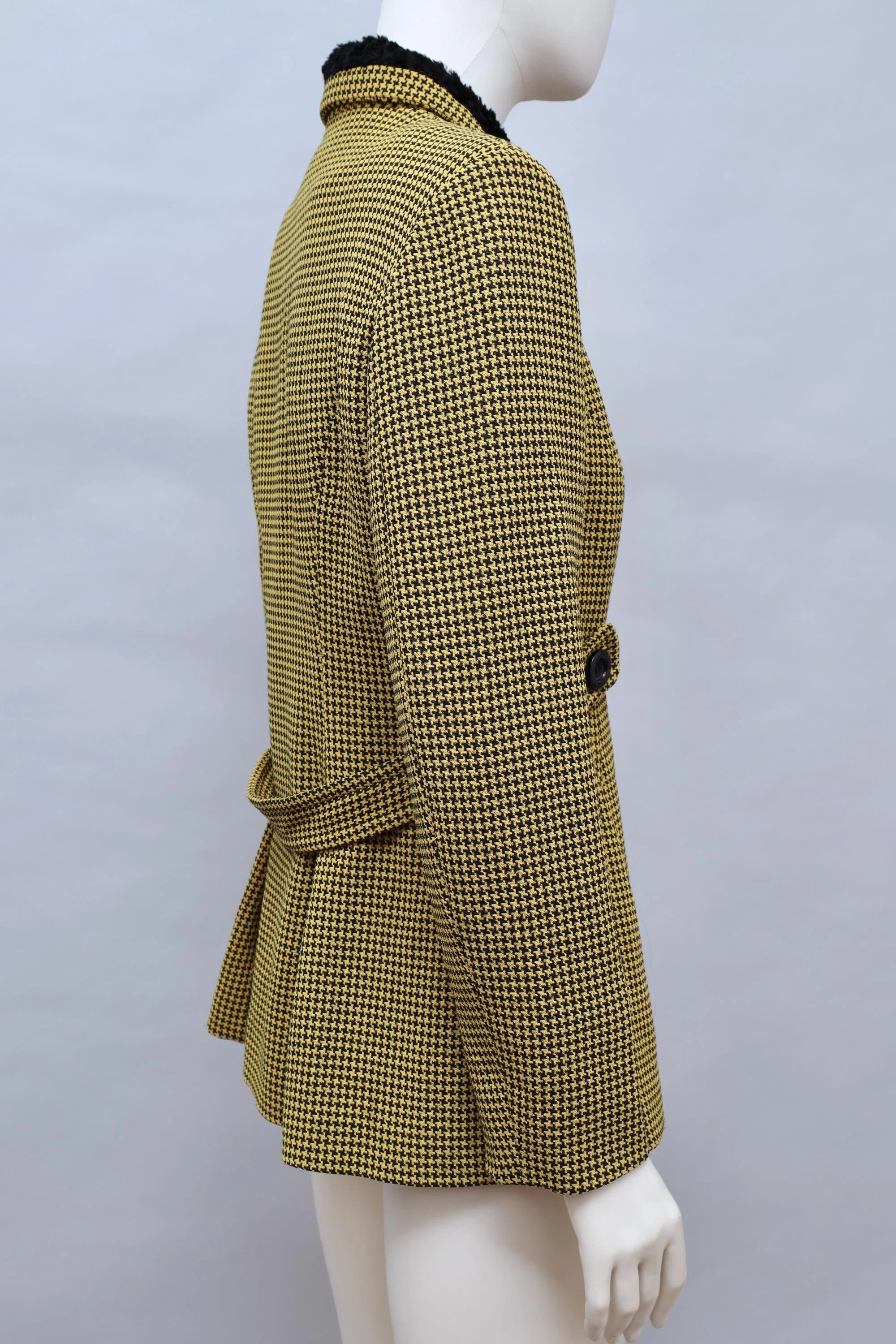 late 1980s / early 1990s Chantal Thomass Suite yellow houndstooth coat