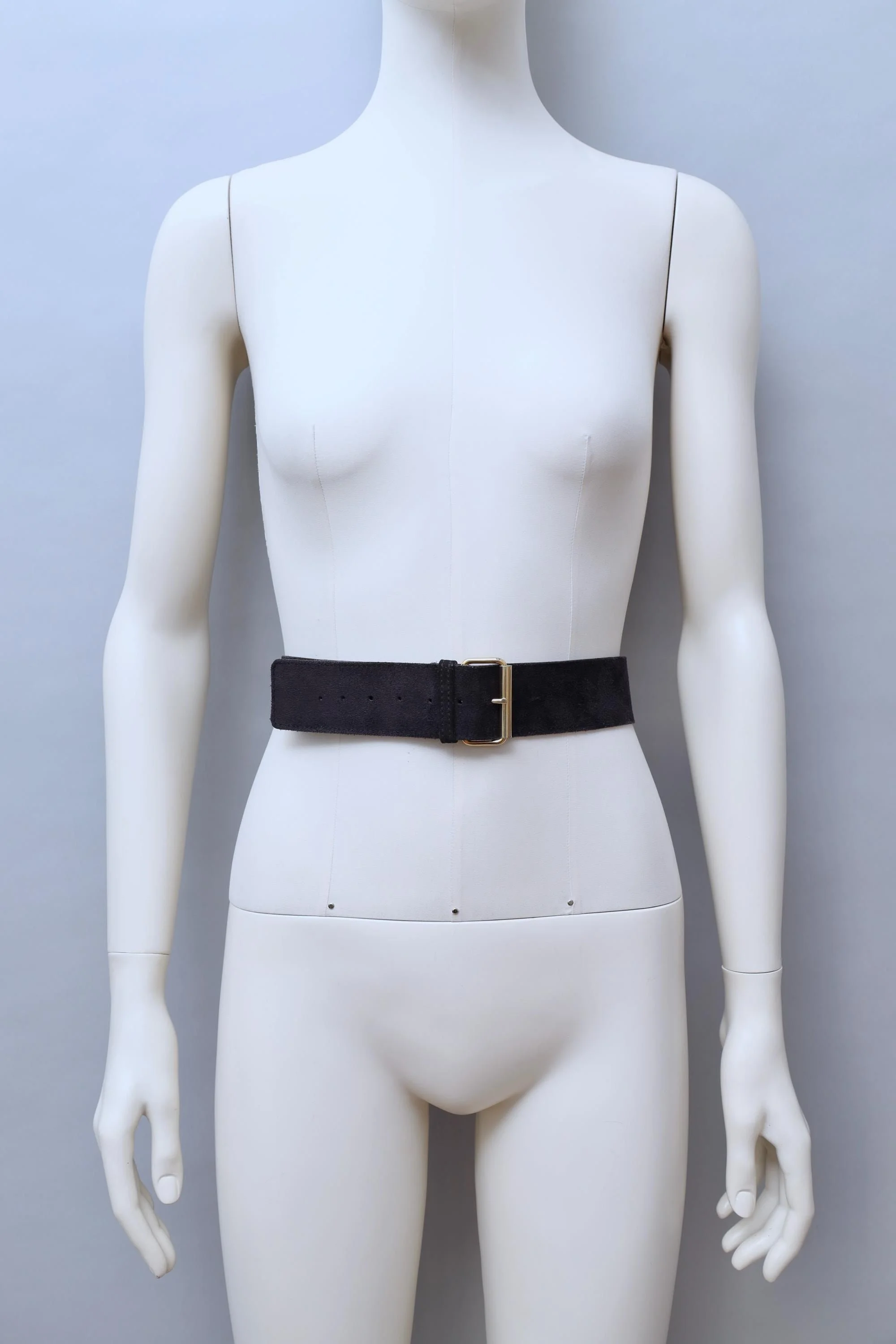 S/S 1983 Sonia Rykiel black suede rhinestone heart bow belt