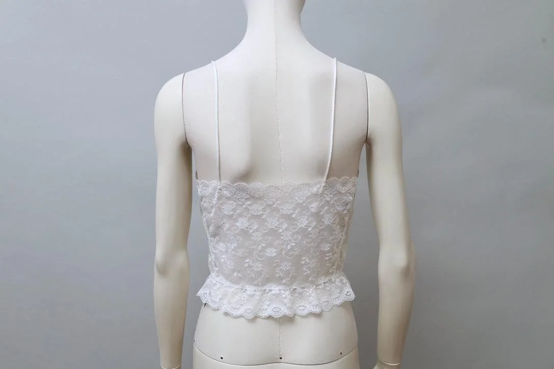 1980s Malizia by La Perla white button up lace top