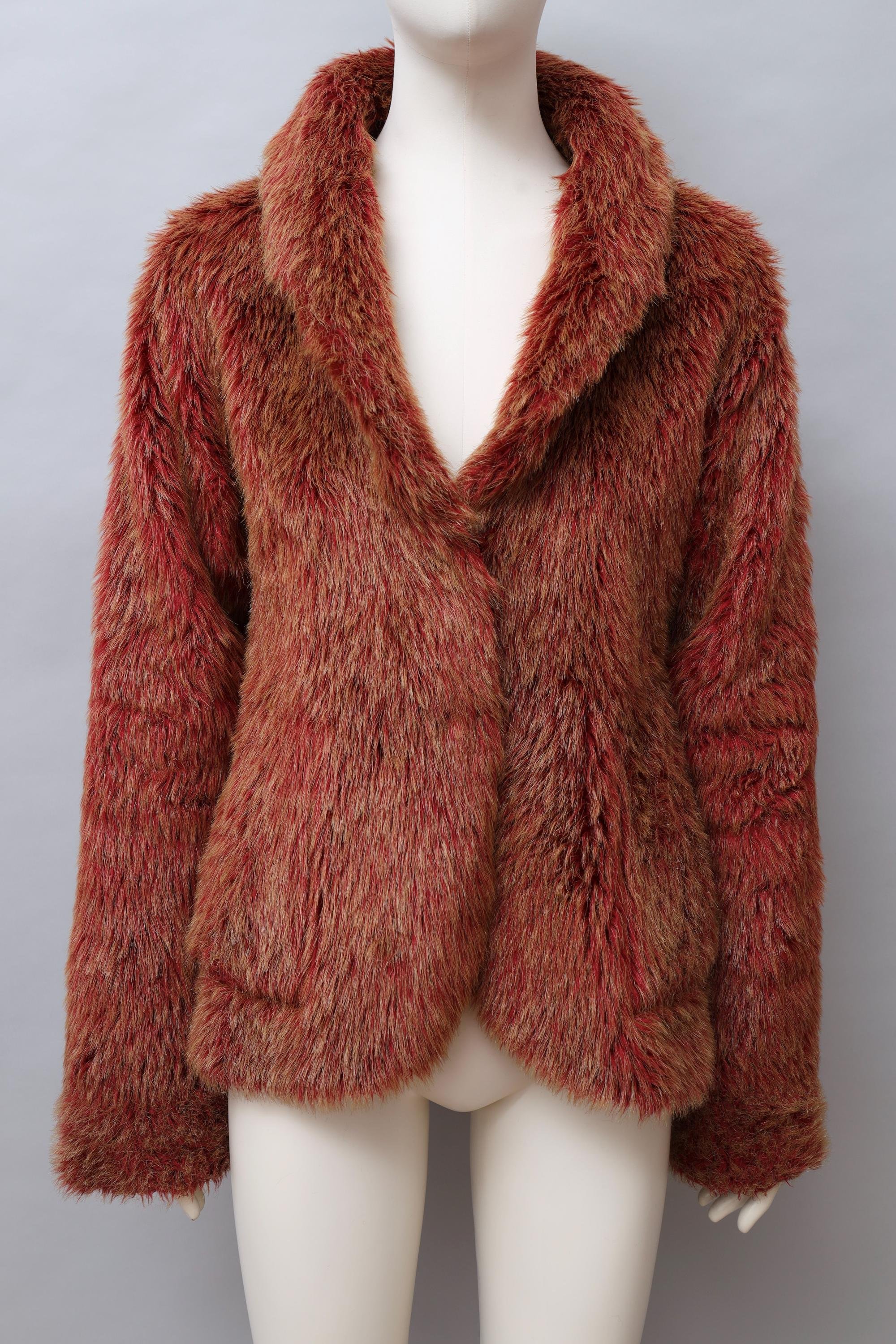 F/W 1999 Xuly Bët rust red reversible faux fur jacket
