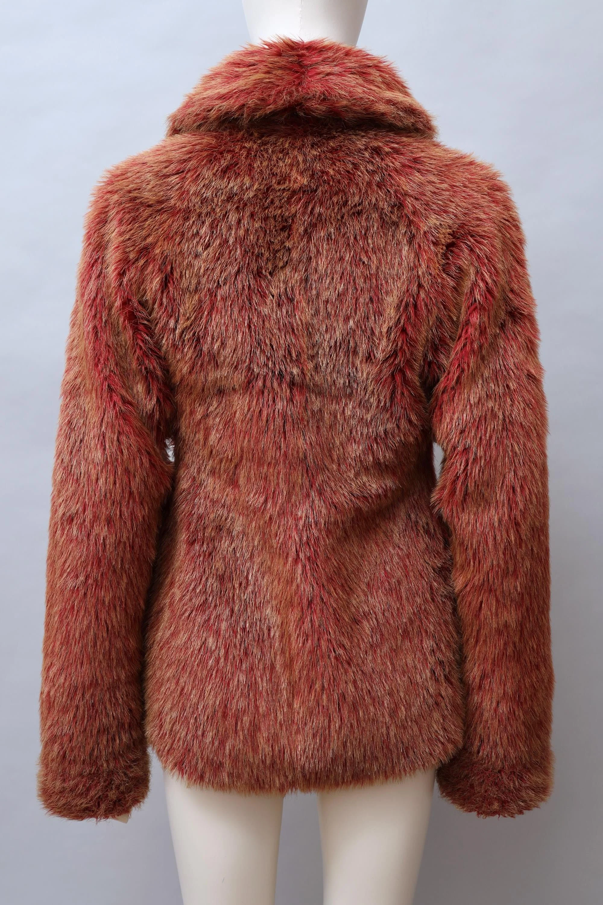 F/W 1999 Xuly Bët rust red reversible faux fur jacket